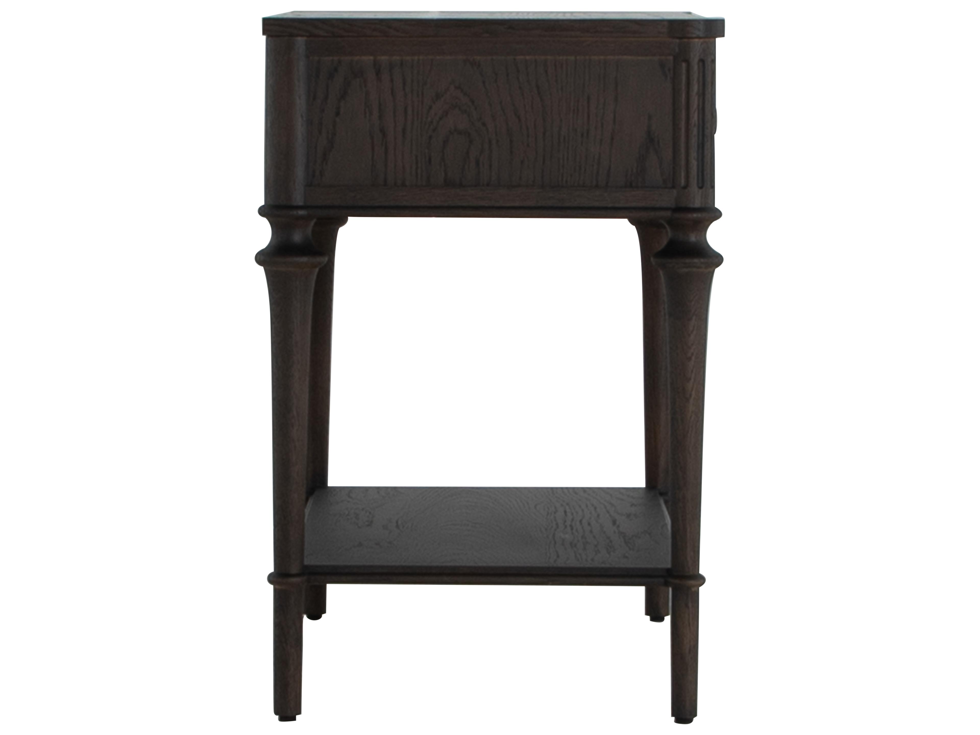 Gabby Andrea 1-Drawer Brown Oak Wood Nightstand