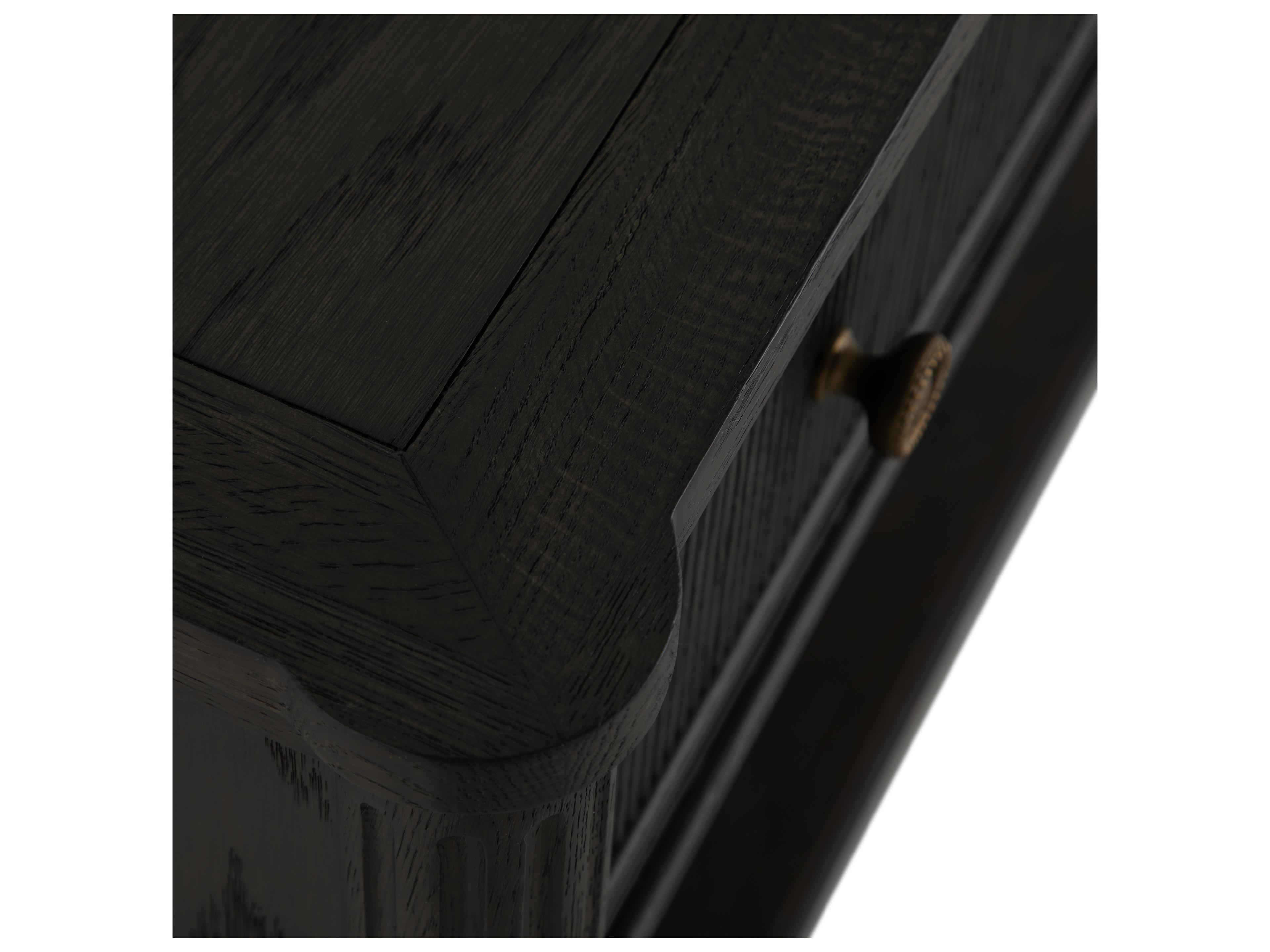 Gabby Andrea 1-Drawer Brown Oak Wood Nightstand