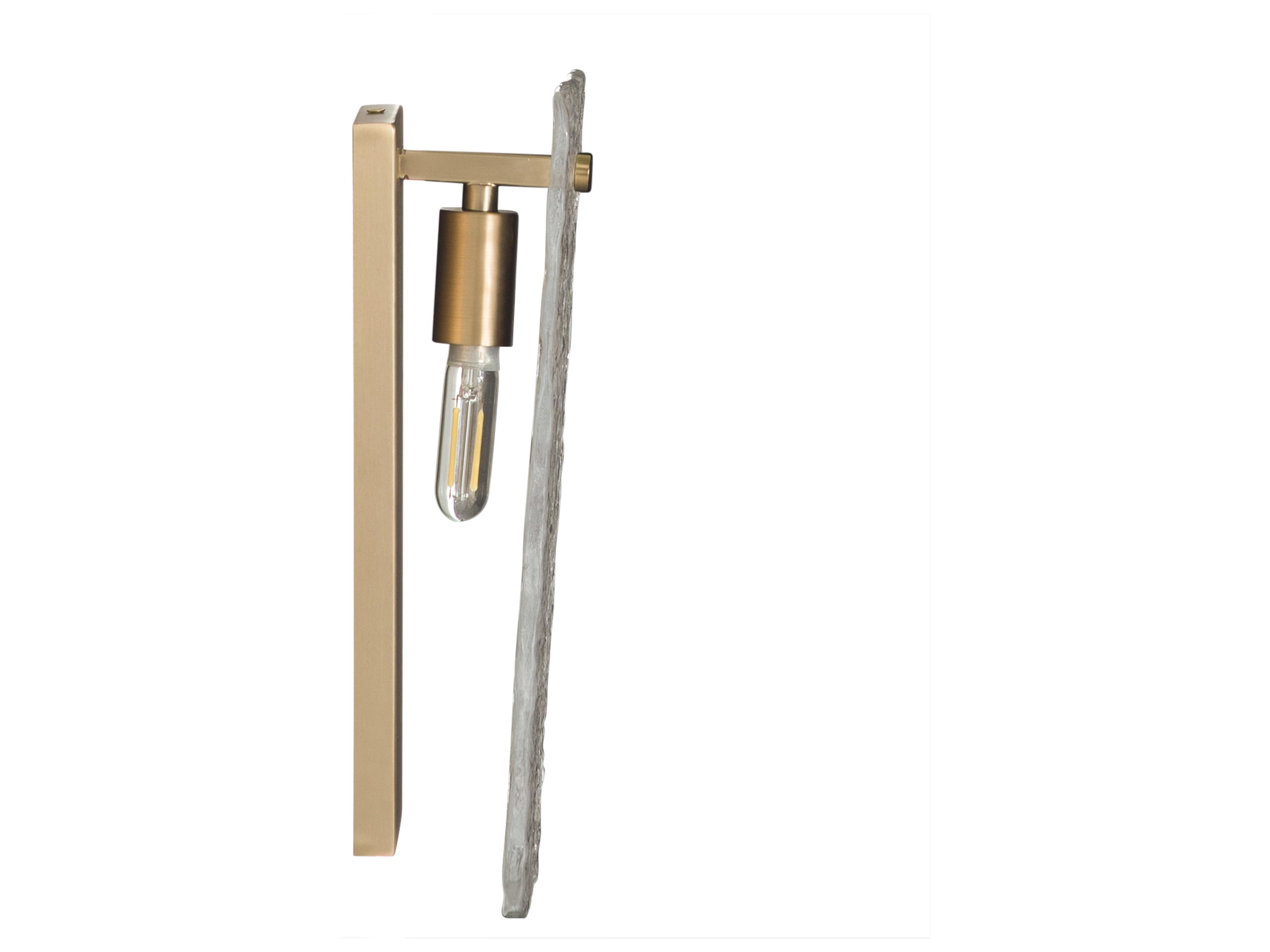 Gabby Augusta 1-Light Antique Brass Cast Glass Yellow Wall Sconce