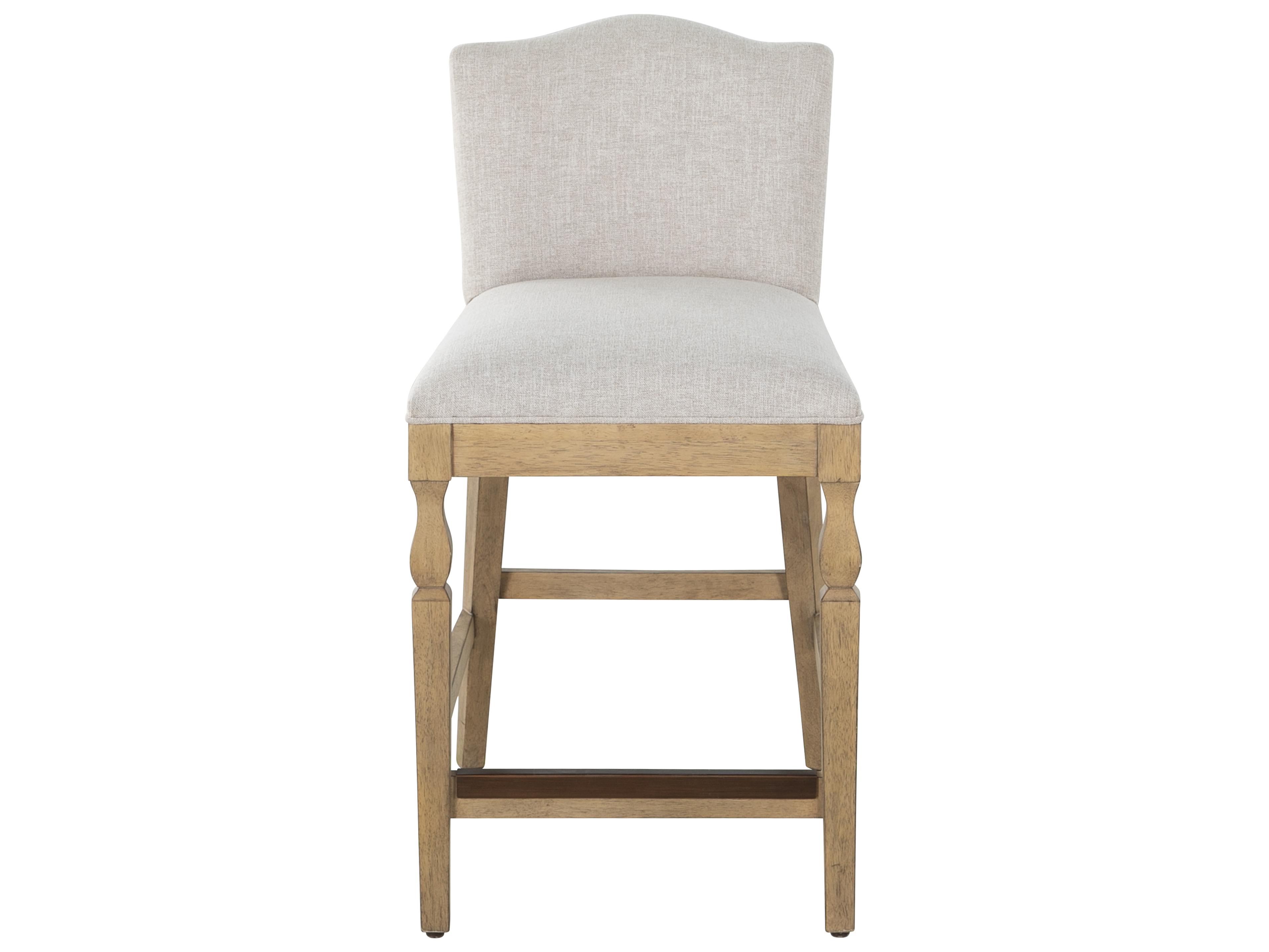 Gabby Gaston Rustic French Oak Upholstered Wood Counter Stool