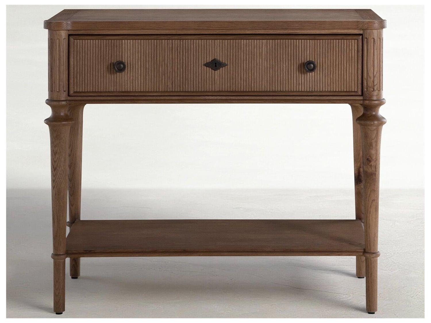 Gabby Andrea 1-Drawer Oak Wood Nightstand