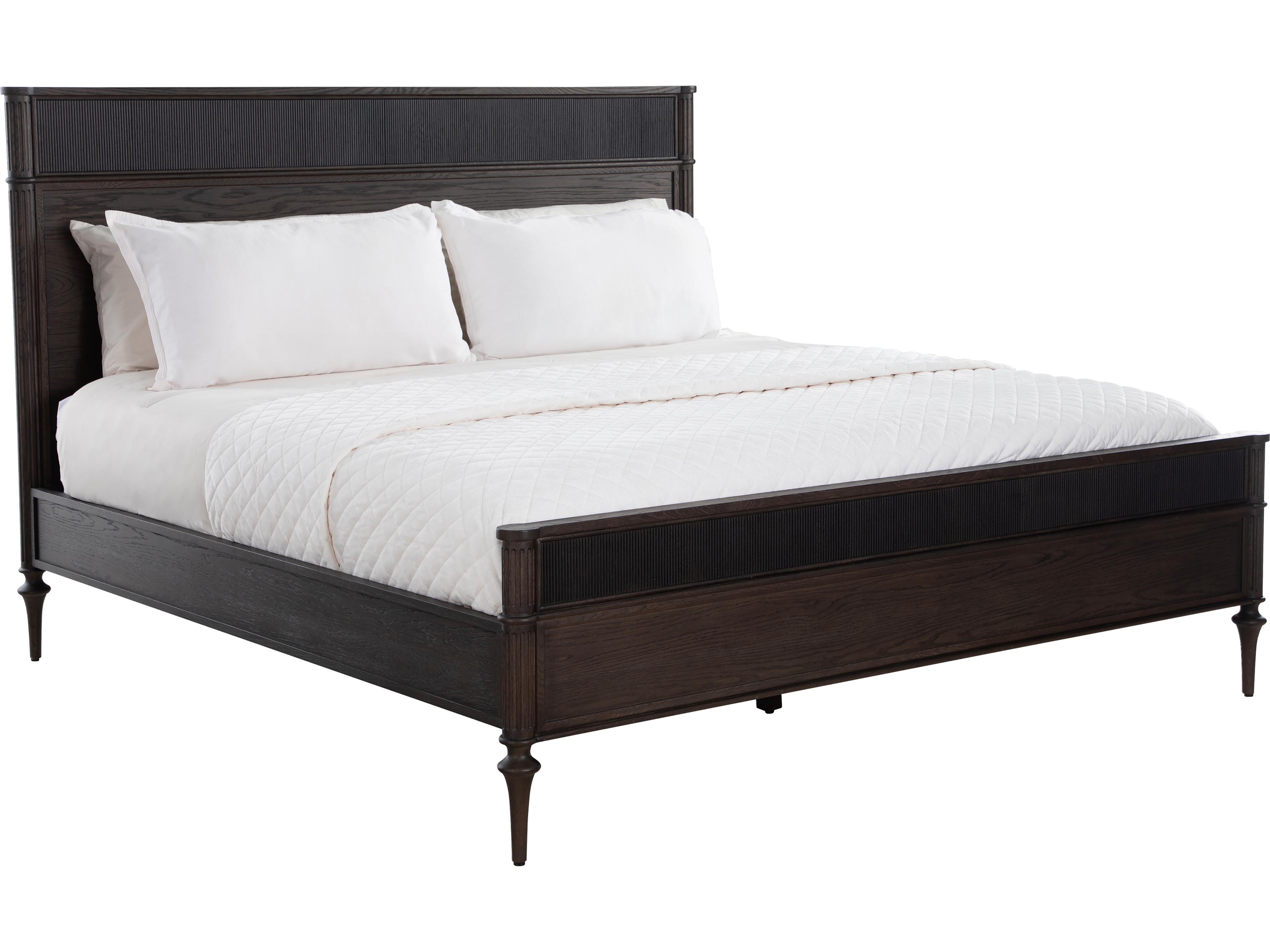 Gabby Andrea Dark Stained Oak Brown Wood King Panel Bed