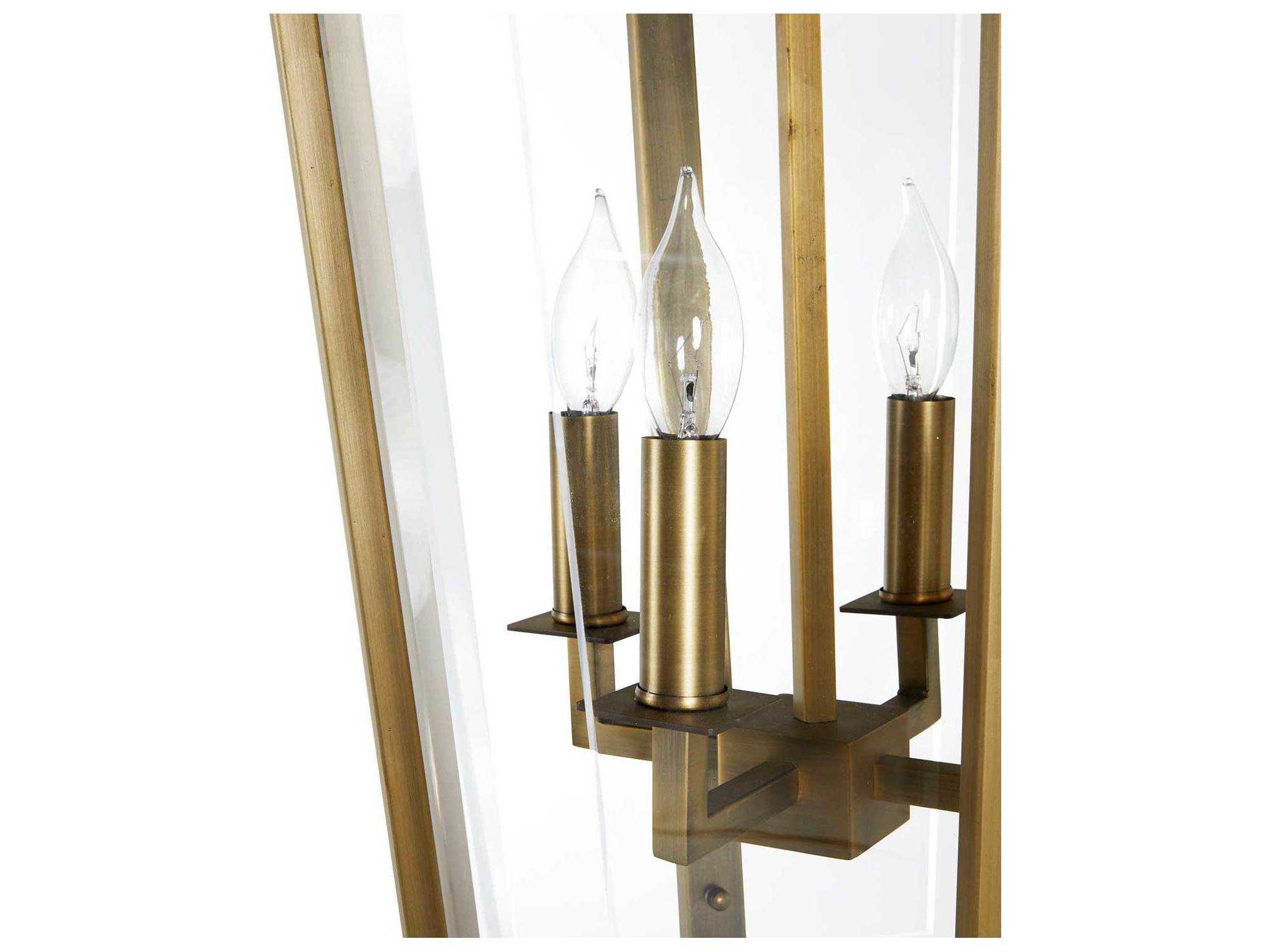 Gabby Lantern 4-Light Matte Antique Brass Clear Chandelier