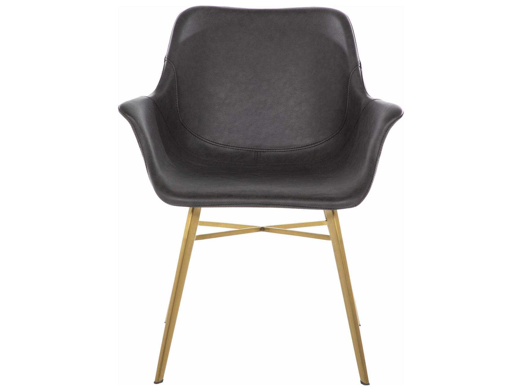 Gabby Channing Gray Faux Leather Arm Dining Chair