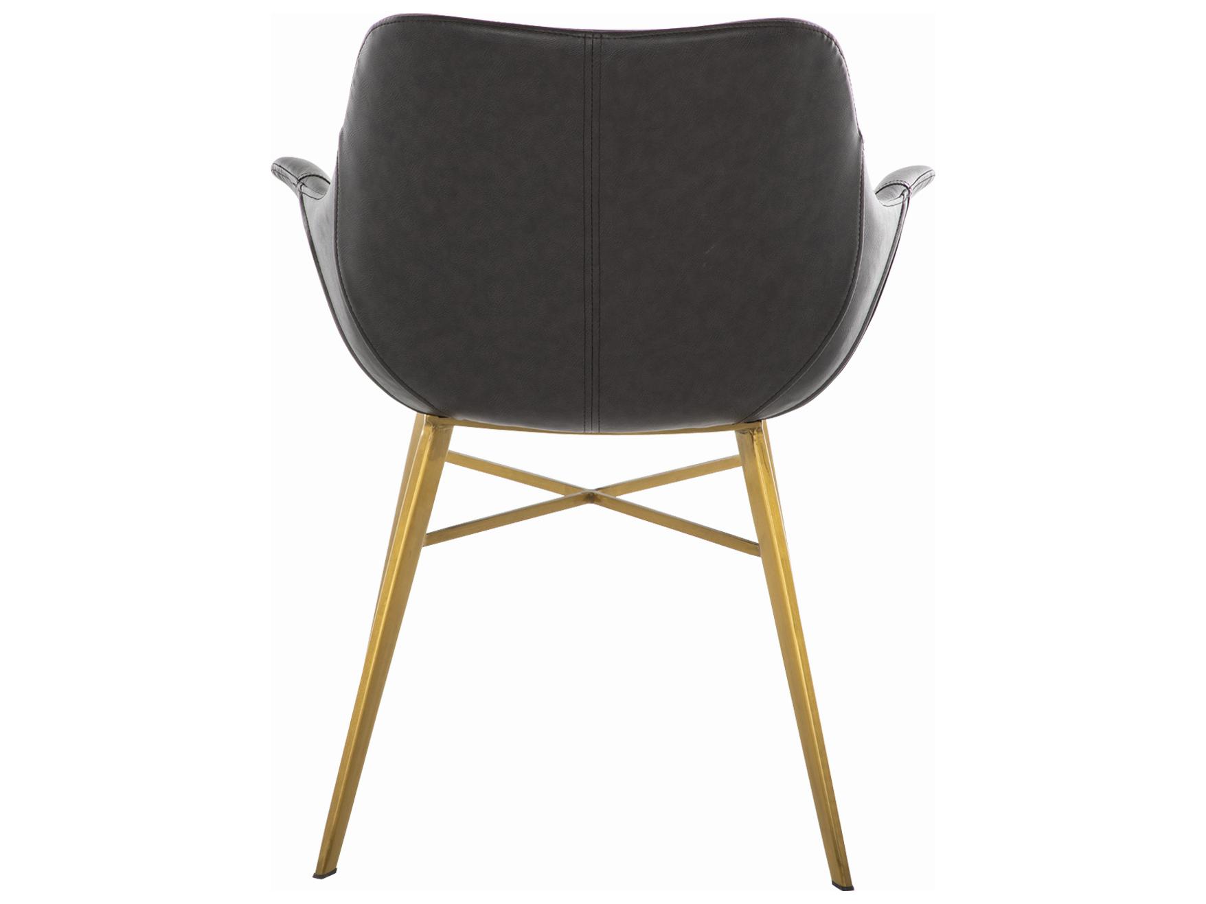 Gabby Channing Gray Faux Leather Arm Dining Chair