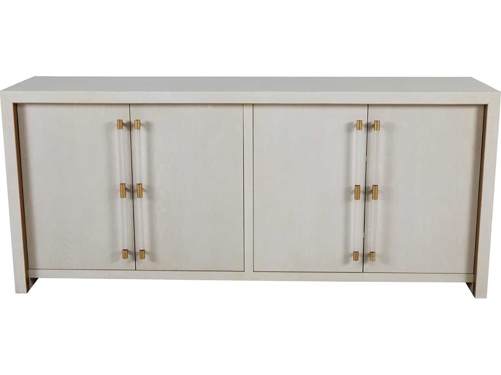 Gabby 80" Winford Oak Wood Cerused White Stained Gold Sideboard