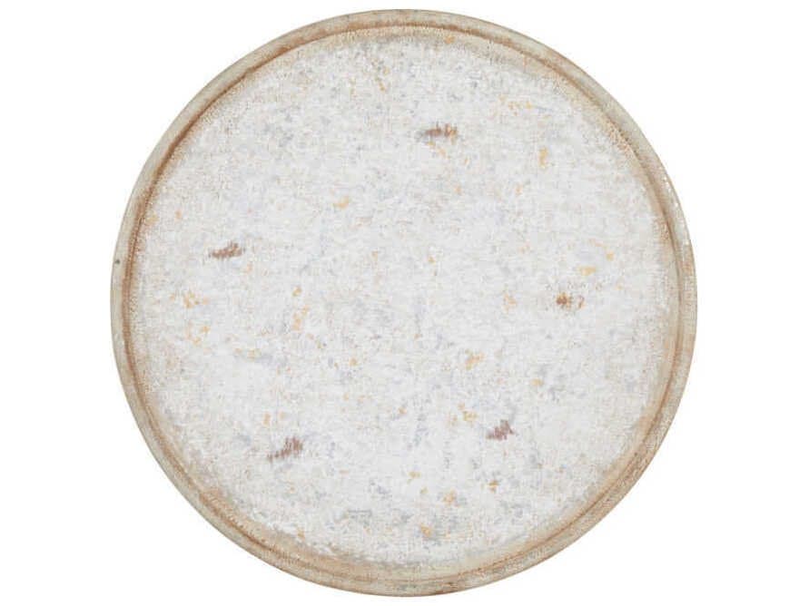 Gabby Gloria Round Antique Gold & Silver Leaf End Table