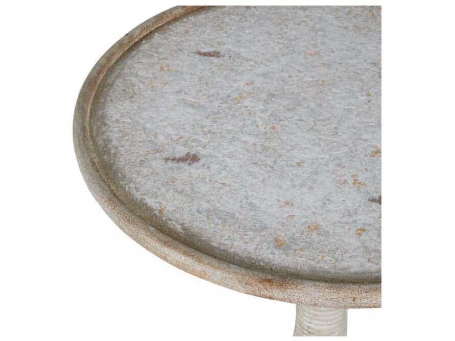 Gabby Gloria Round Antique Gold & Silver Leaf End Table