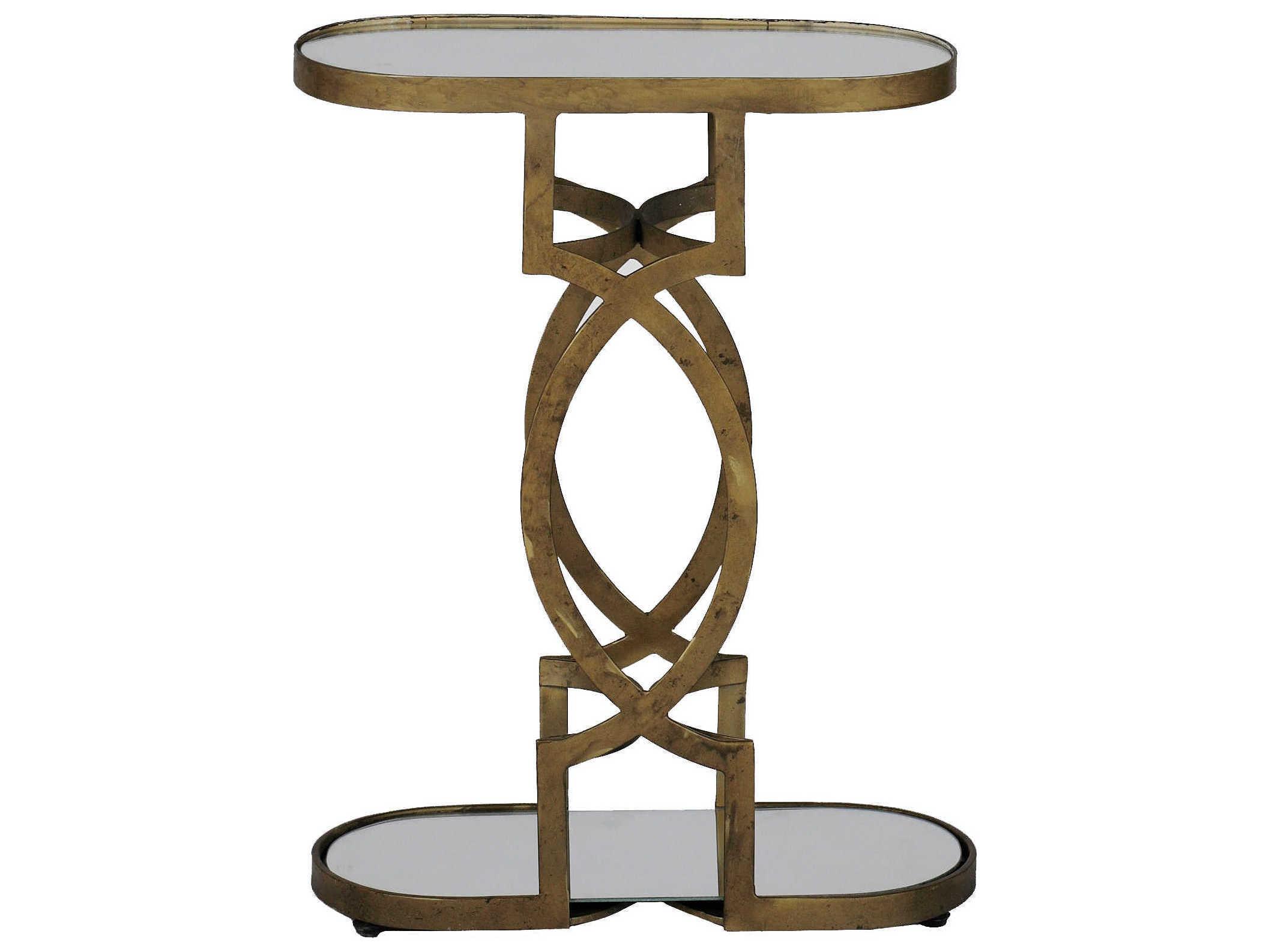 Gabby Natasha Oval Mirror & Antique Brass End Table
