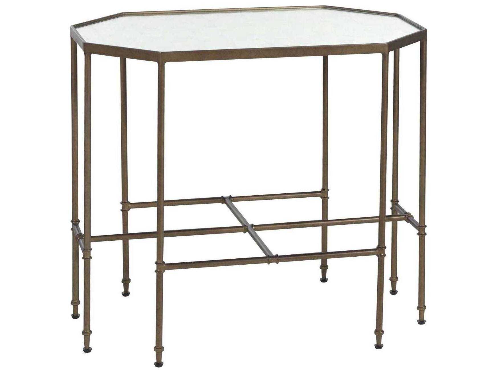 Gabby Barnes Hexagon Matte Gold & Eglomise Mirror End Table