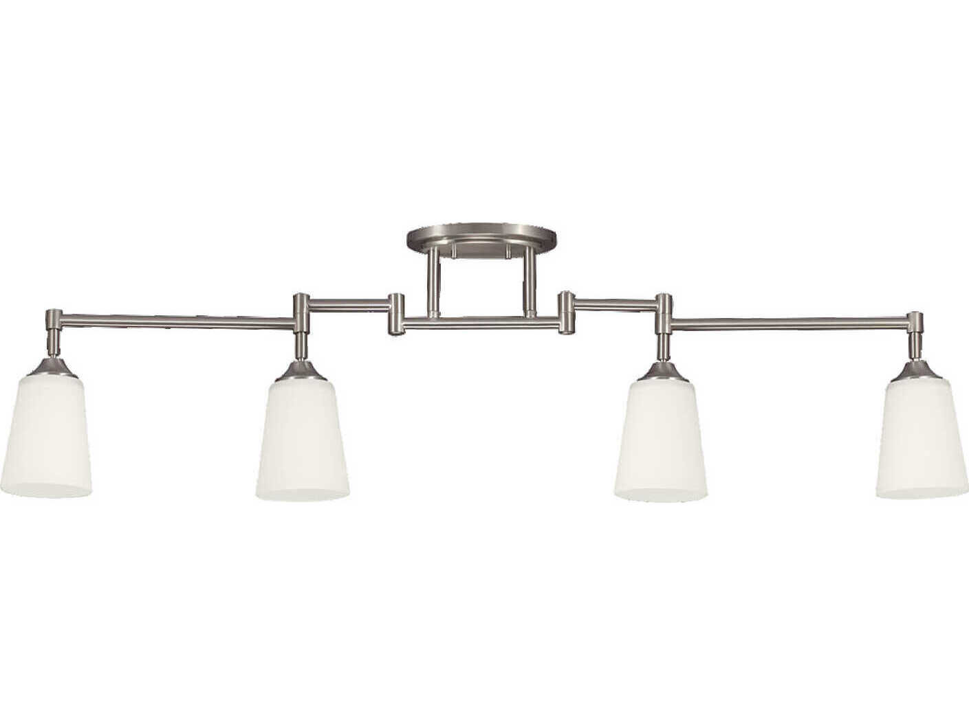 Generation Lighting 4-Light Brushed Nickel Glass Linear Track & Rail Light