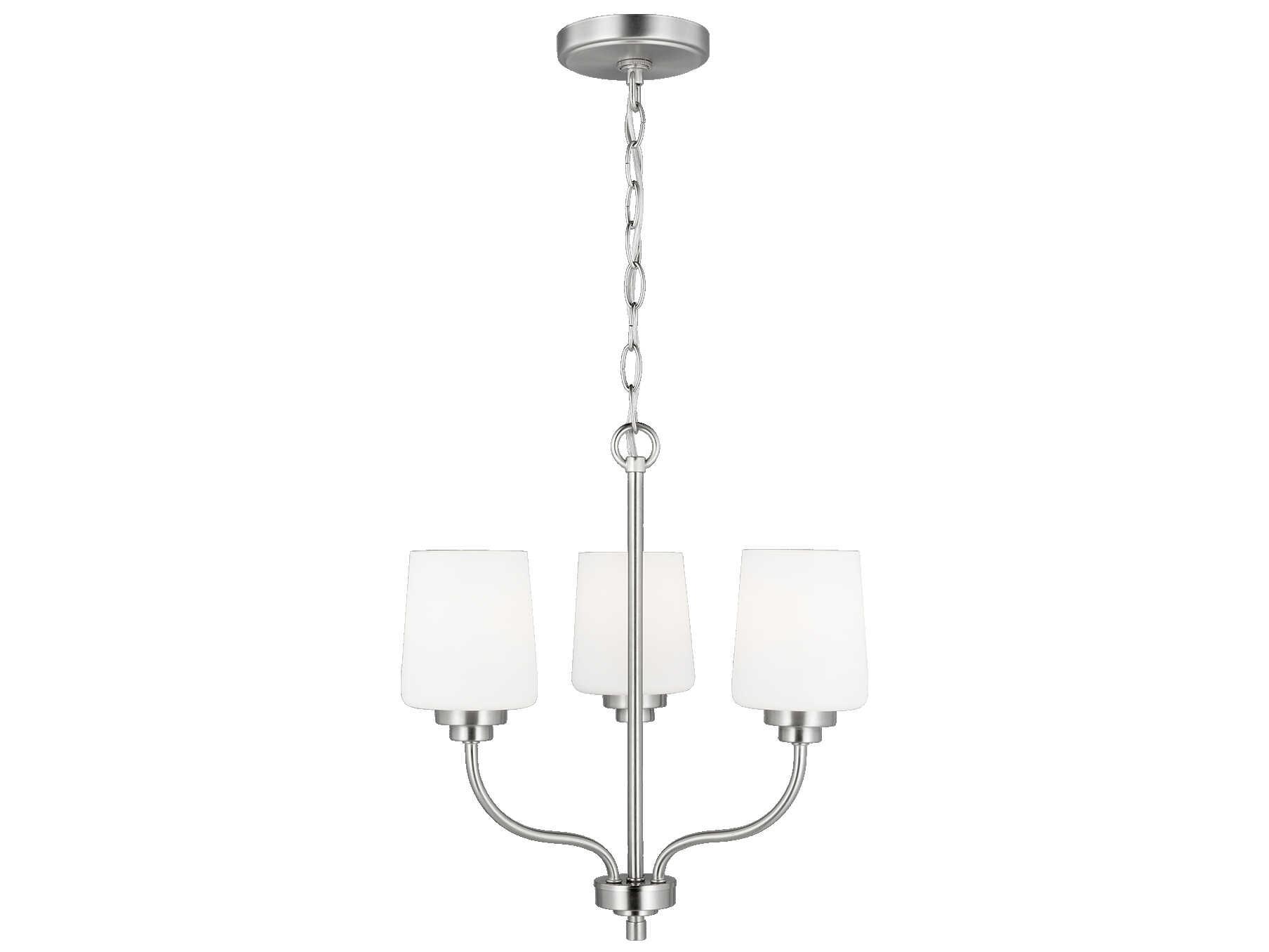 Generation Lighting Windom 3-Light Brushed Nickel Glass Chandelier