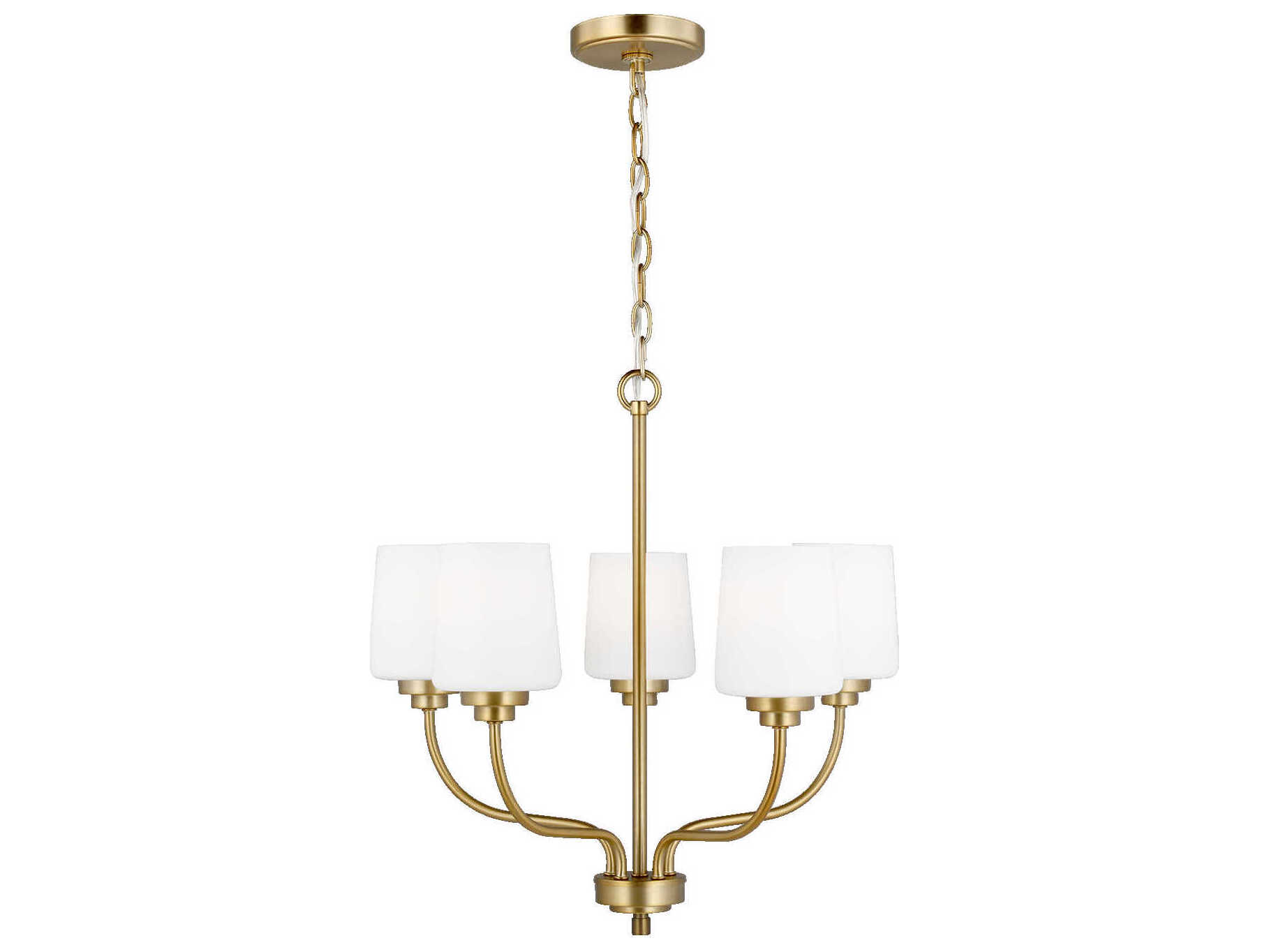 Generation Lighting Windom 5-Light Satin Brass Glass Chandelier