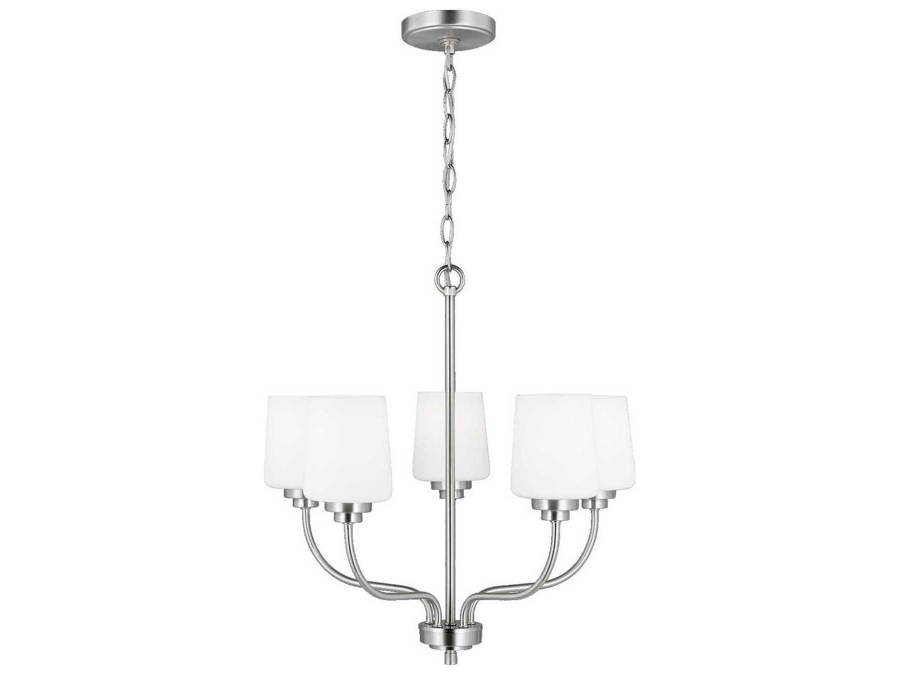 Generation Lighting Windom 5-Light Brushed Nickel Glass Chandelier