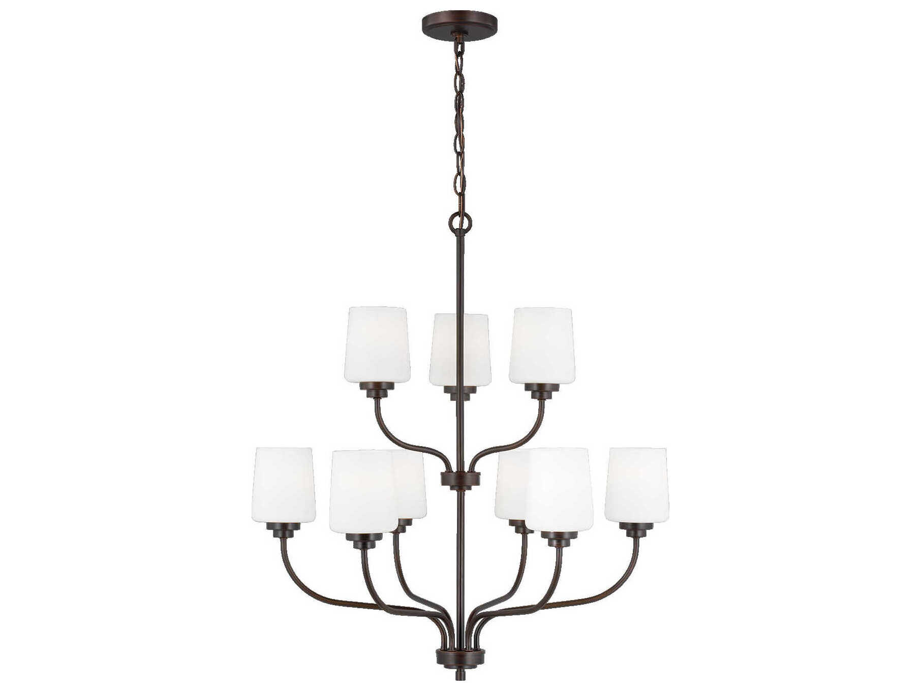 Generation Lighting Windom 9-Light Bronze Glass Tiered Chandelier