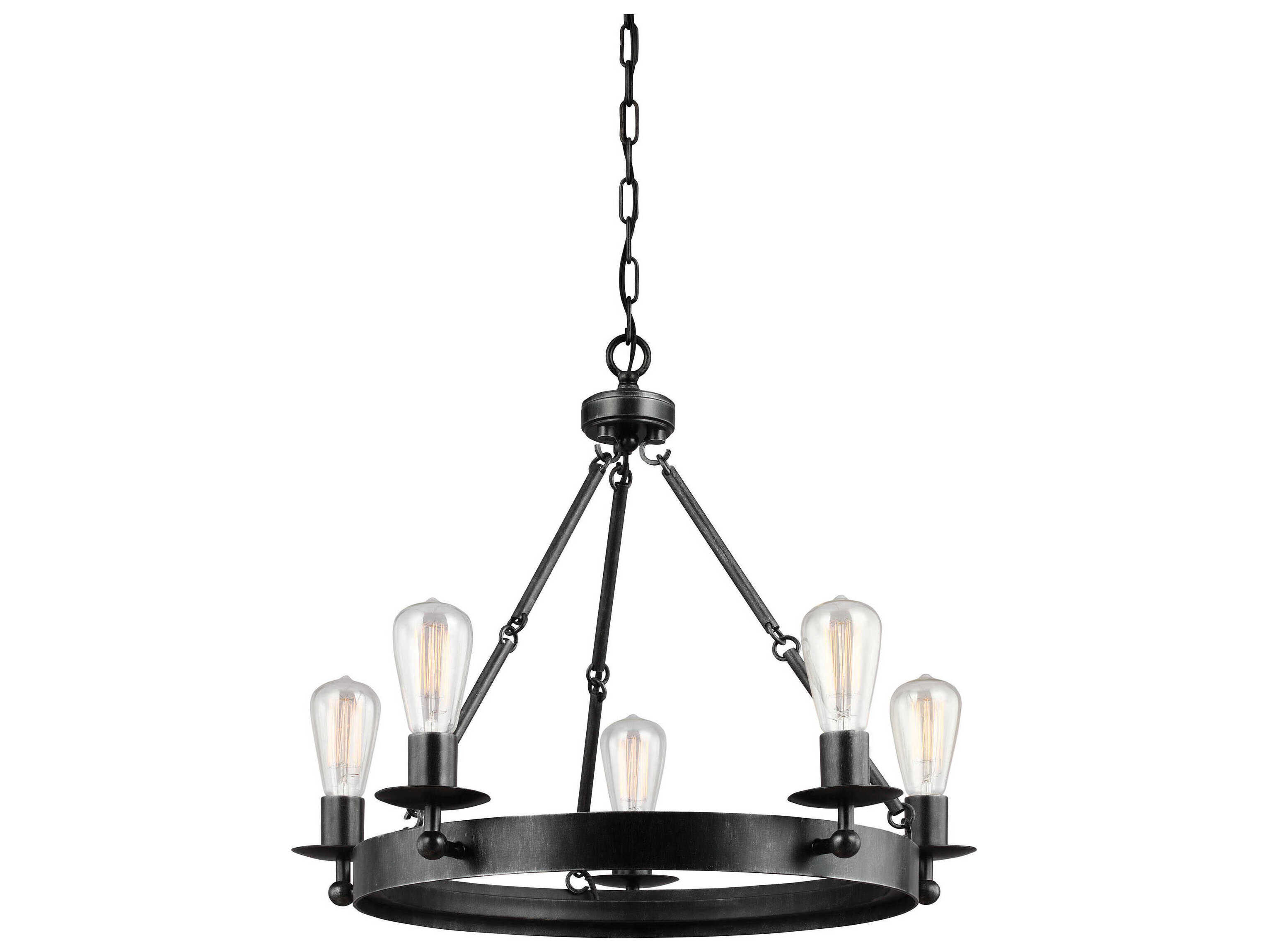 Generation Lighting Ravenwood Manor 5-Light Stardust Black Chandelier