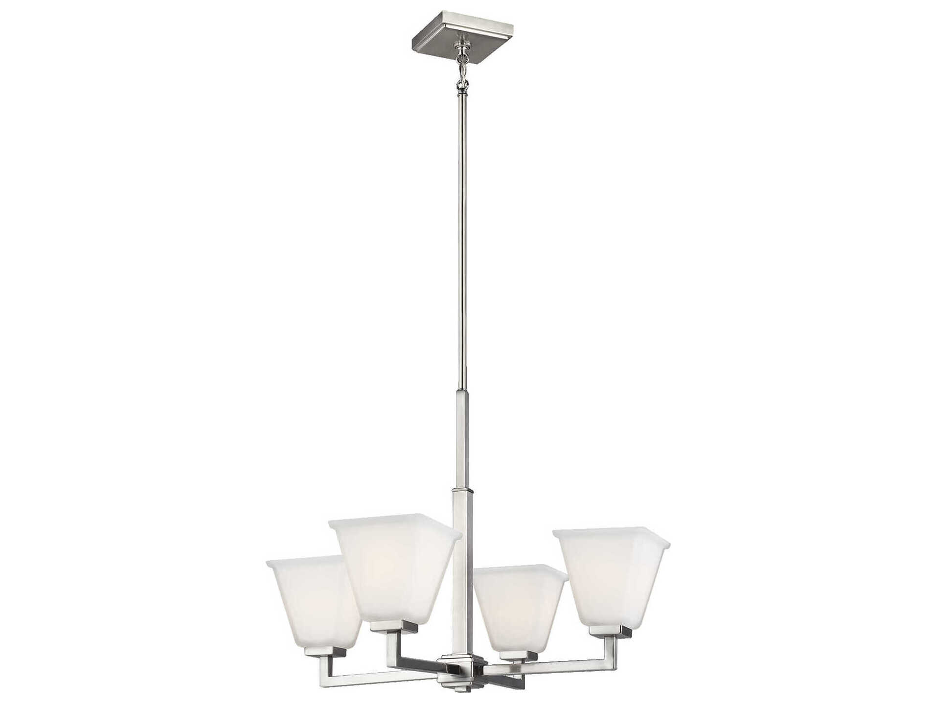 Generation Lighting Ellis Harper 4-Light Brushed Nickel Glass Chandelier