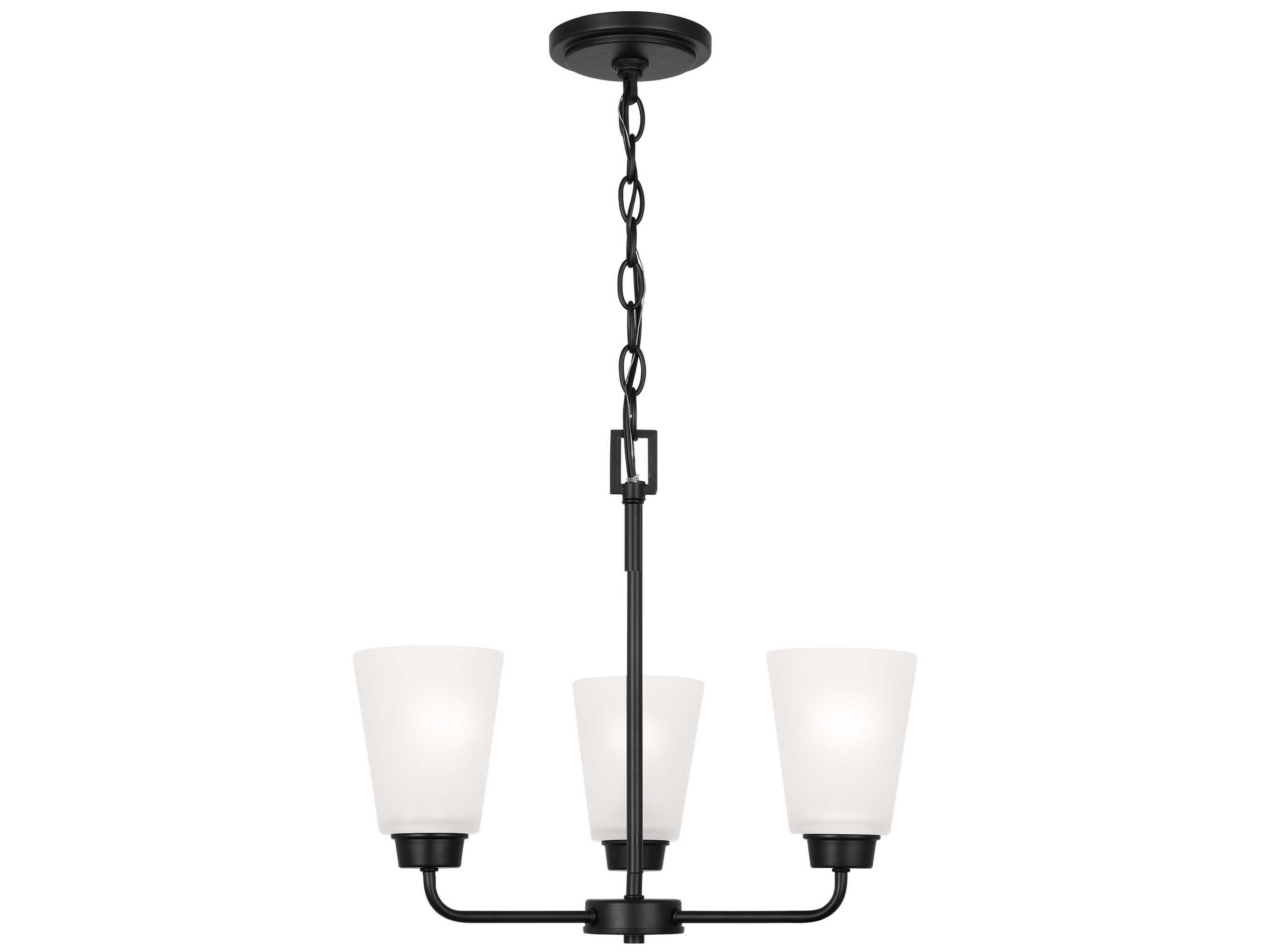 Generation Lighting Kerrville 3-Light Midnight Black Chandelier