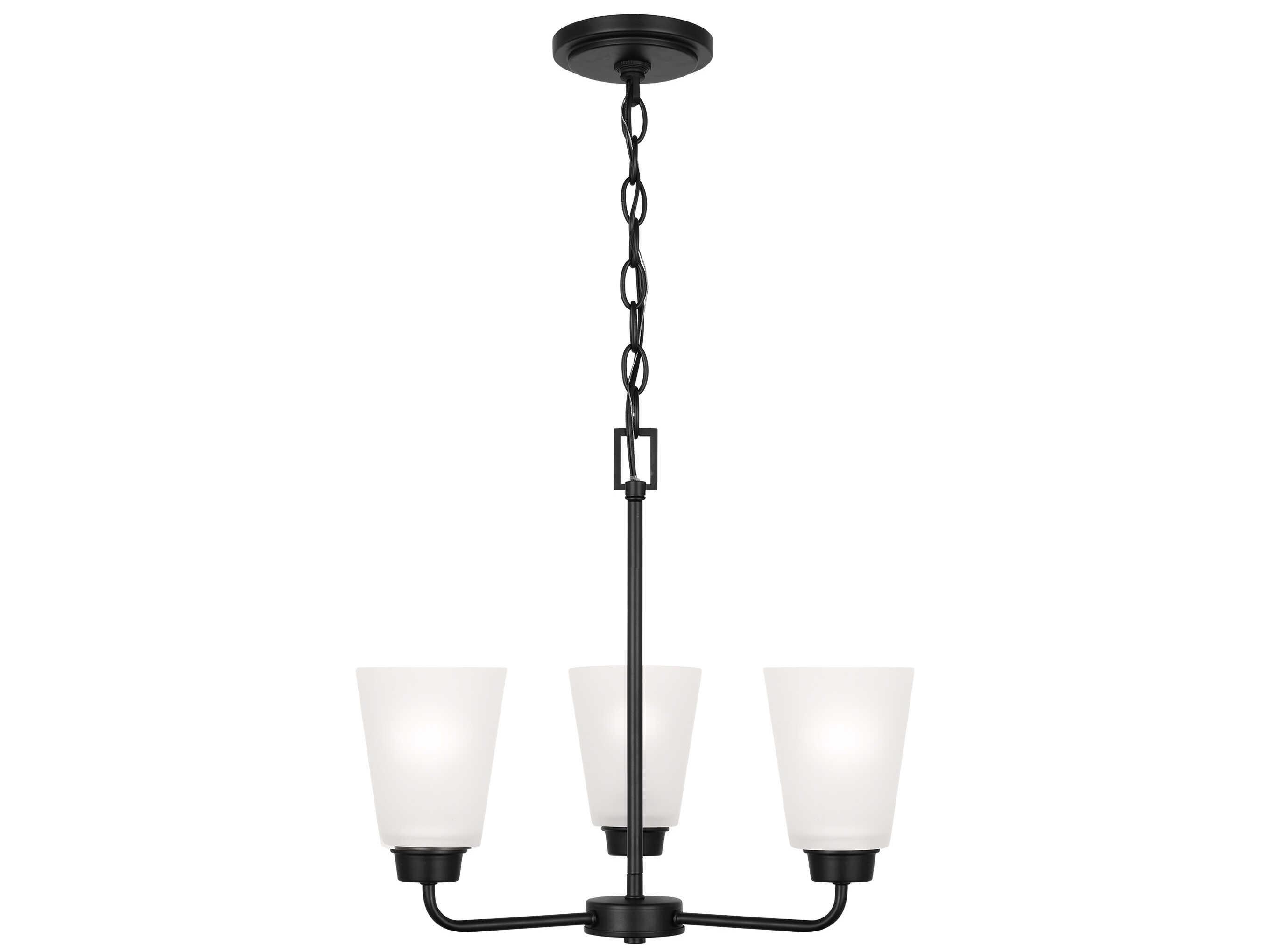 Generation Lighting Kerrville 3-Light Midnight Black Chandelier