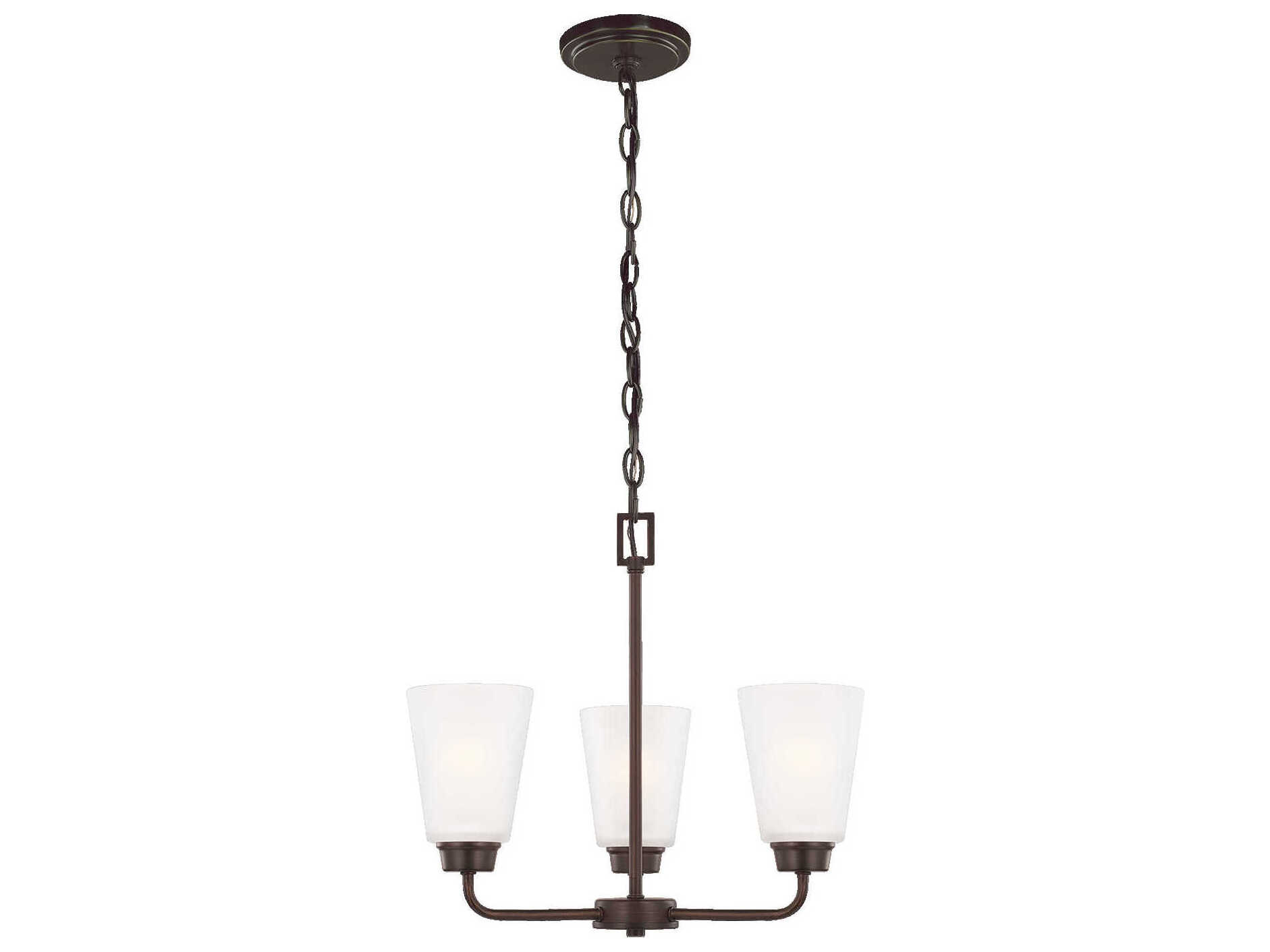 Generation Lighting Kerrville 3-Light Bronze Glass Bell Chandelier