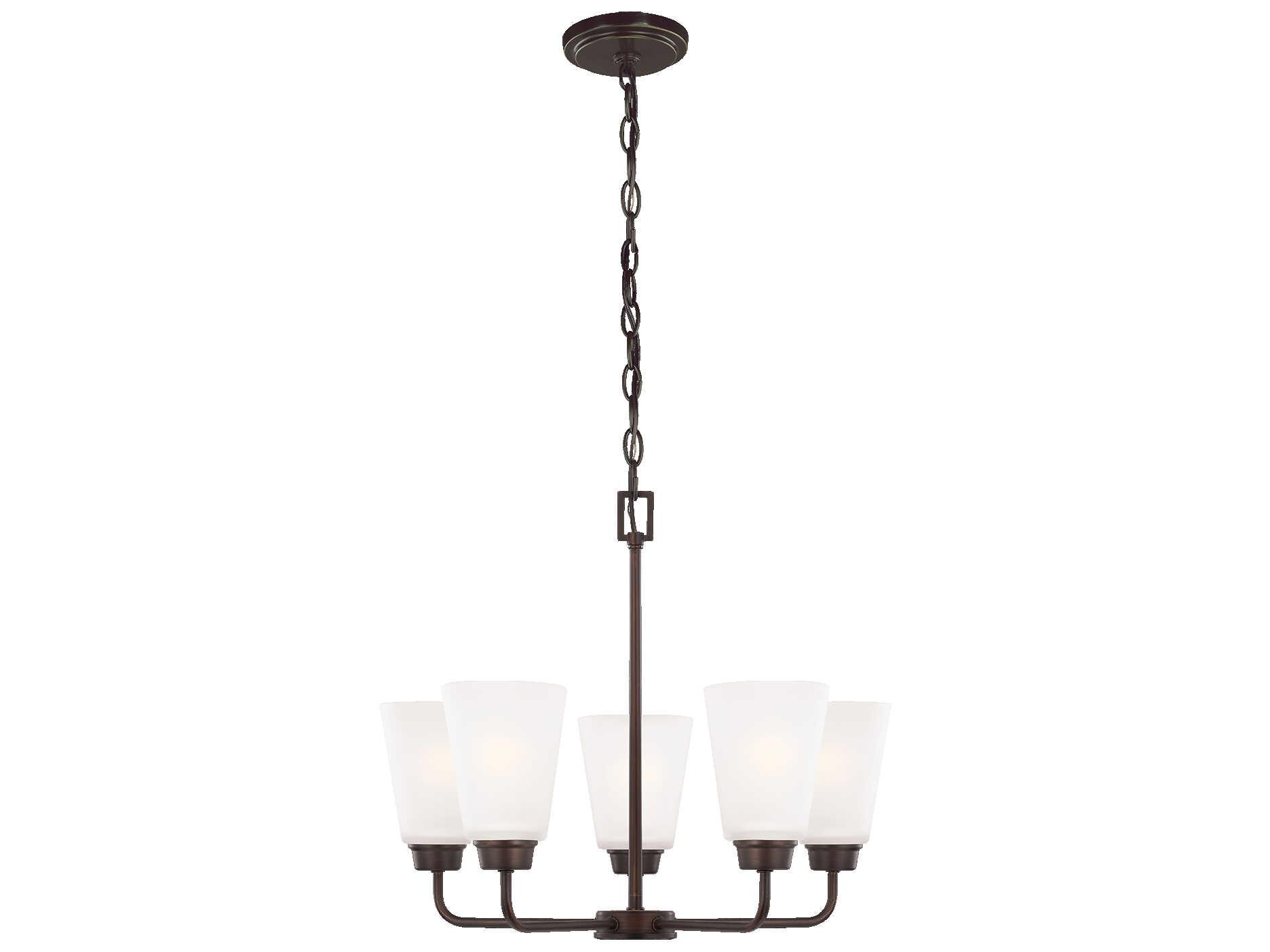 Generation Lighting Kerrville 5-Light Bronze Glass Bell Chandelier