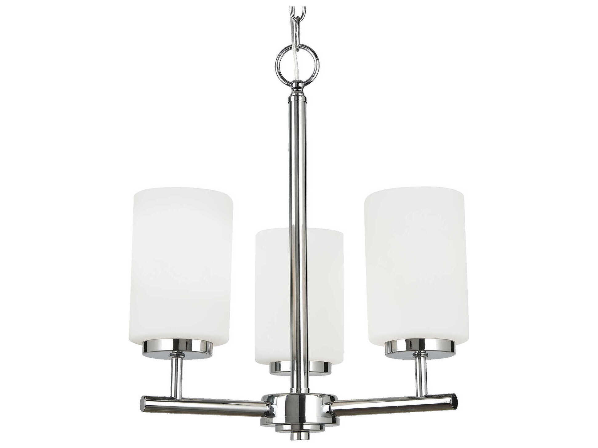 Generation Lighting Oslo 3-Light Chrome Glass Cylinder Chandelier