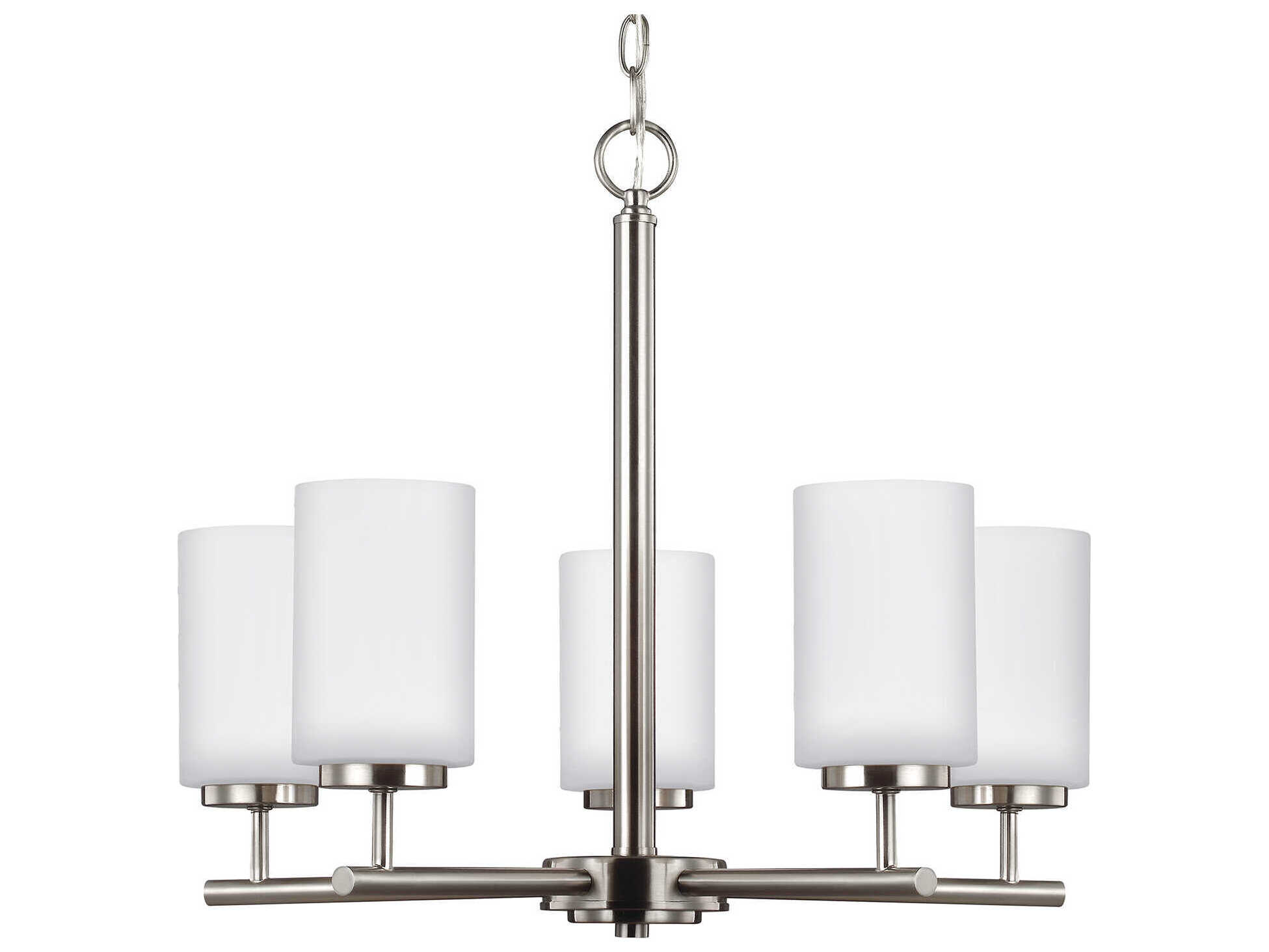 Generation Lighting Oslo 5-Light Brushed Nickel Glass Cylinder Chandelier