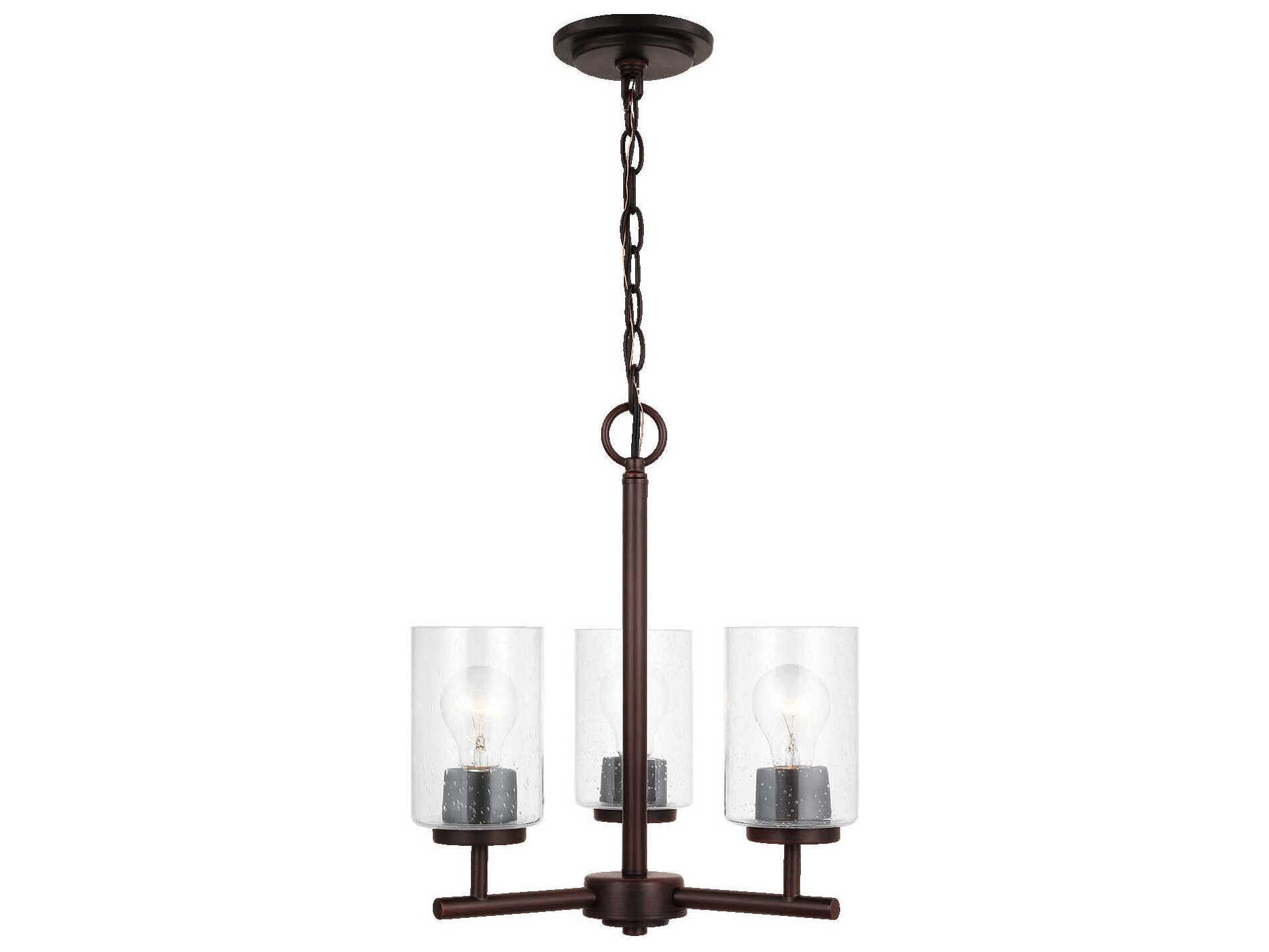 Generation Lighting Oslo 3-Light Bronze Glass Cylinder Chandelier