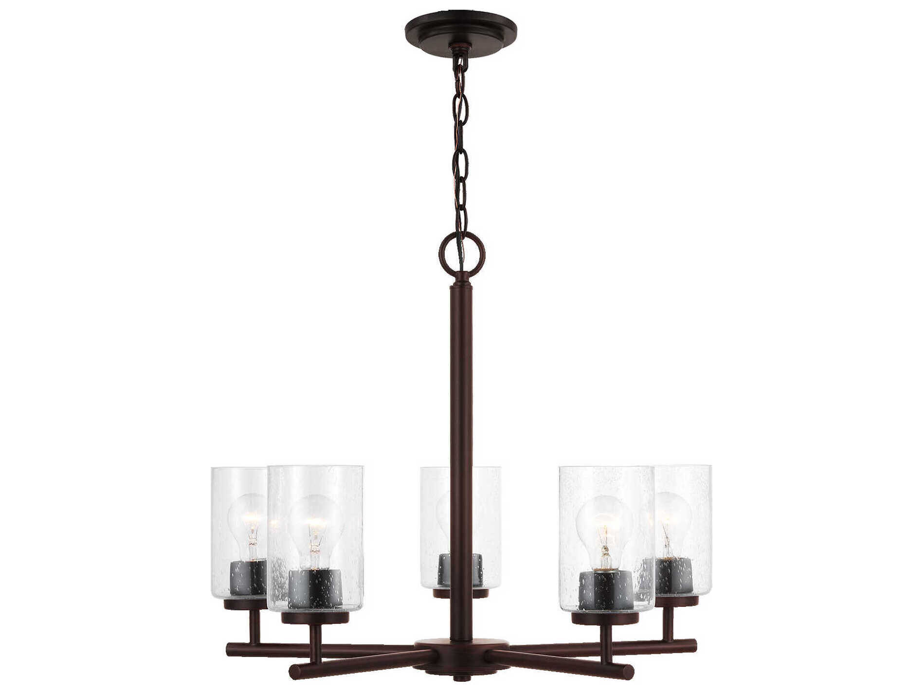 Generation Lighting Oslo 5-Light Bronze Glass Cylinder Chandelier