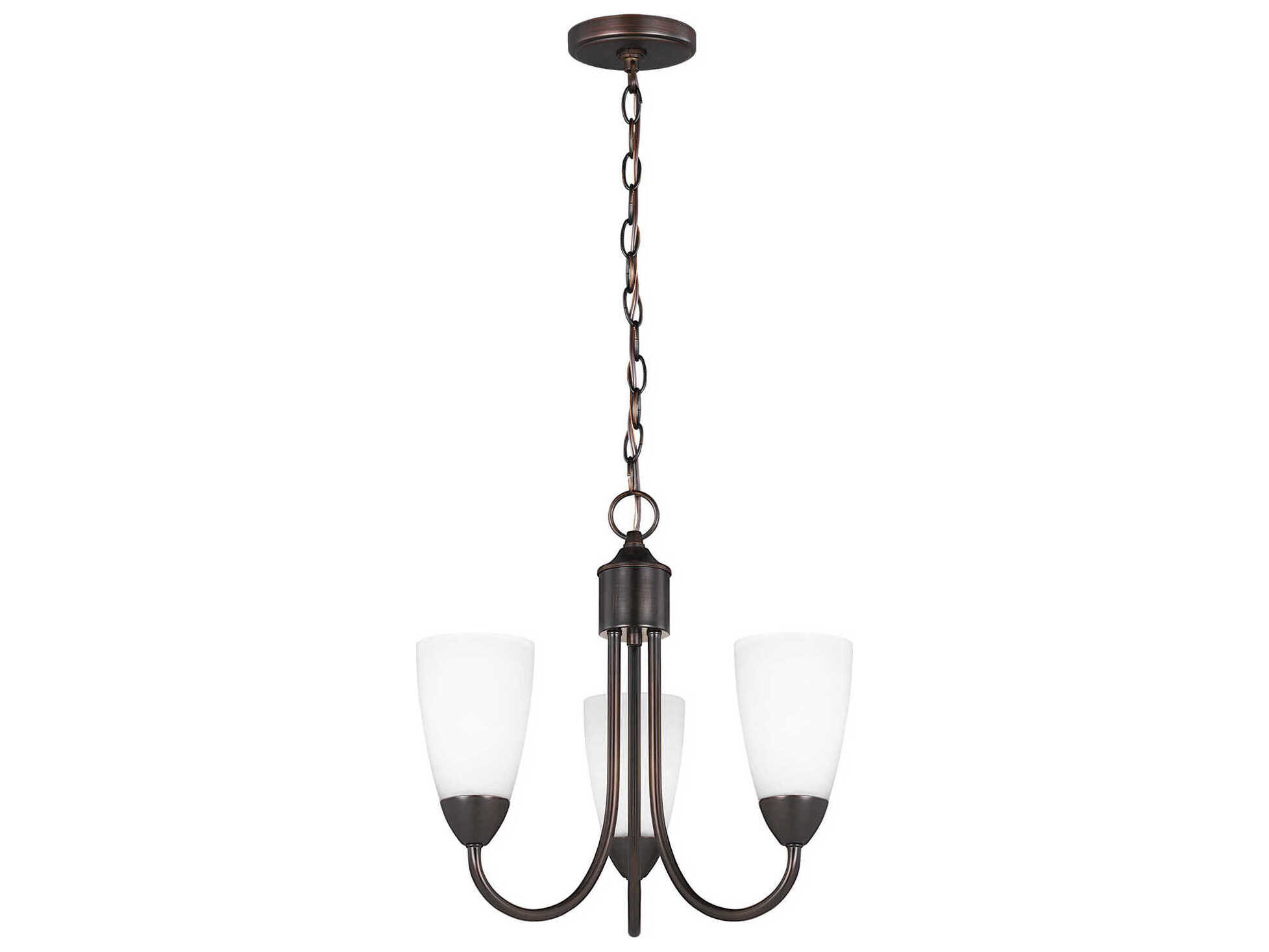 Generation Lighting Seville 3-Light Bronze Glass Bell Chandelier