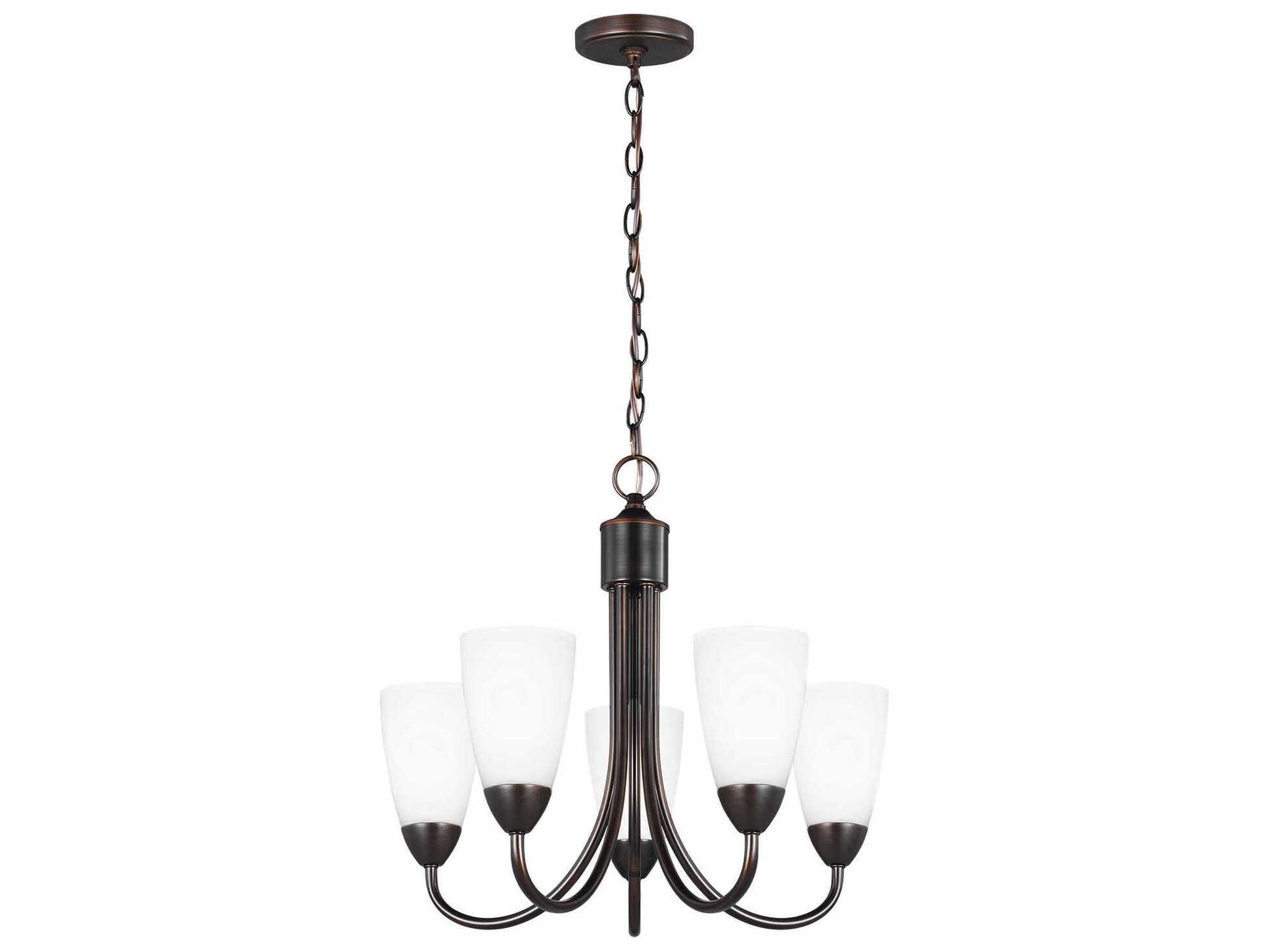 Generation Lighting Seville 5-Light Bronze Glass Bell Chandelier