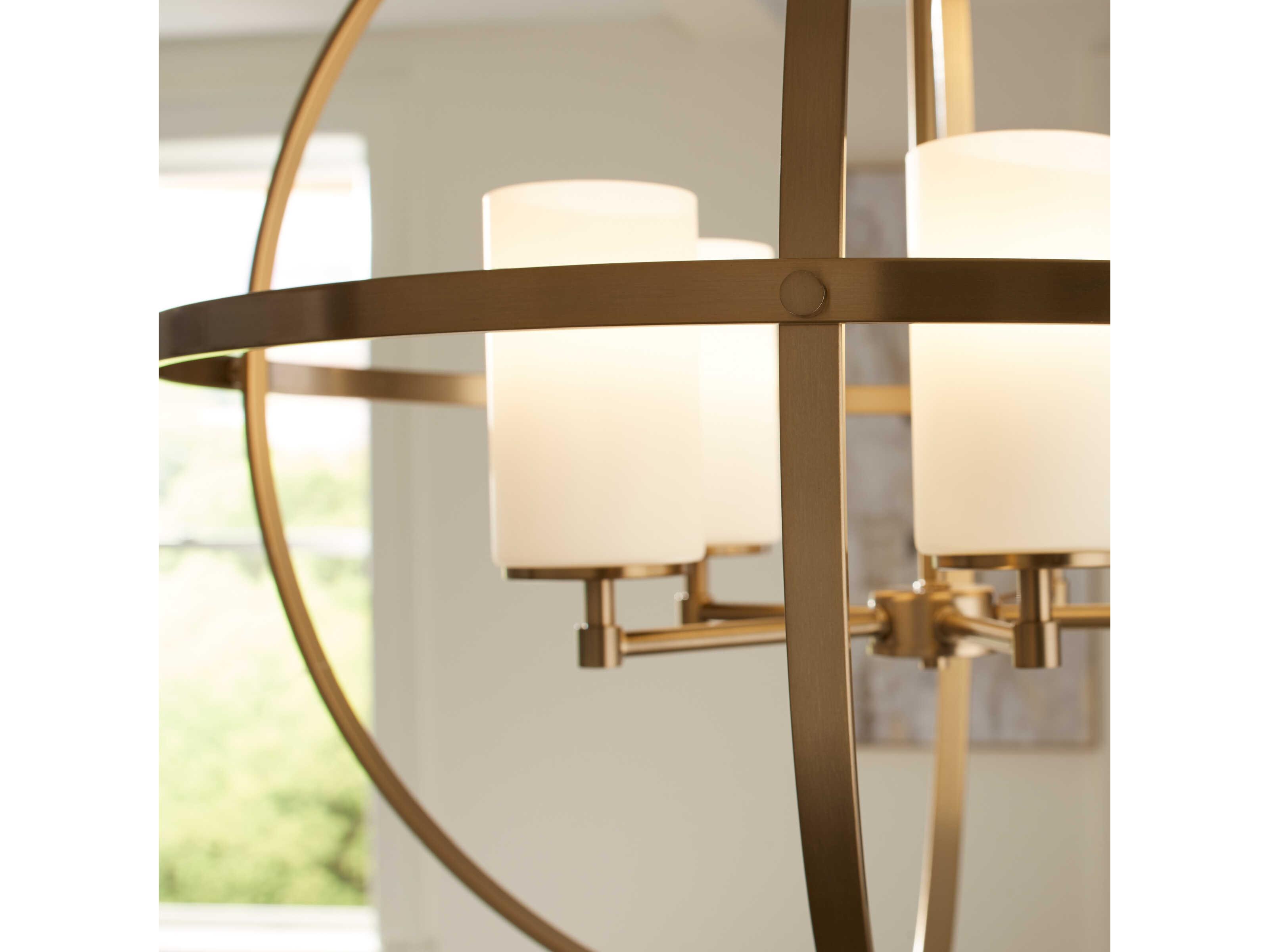 Generation Lighting Alturas 5-Light Satin Brass Glass Globe Chandelier