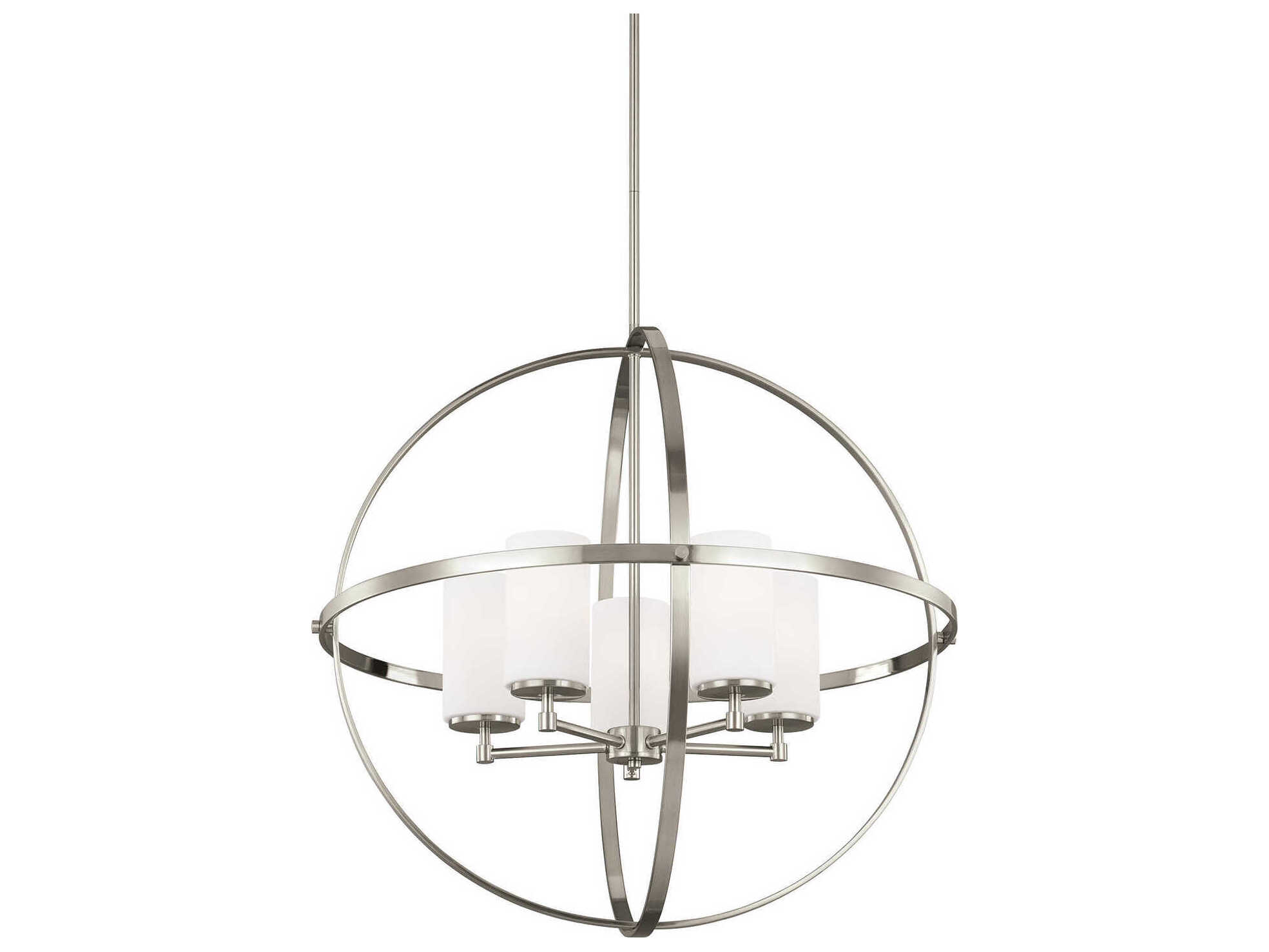 Generation Lighting Alturas 5-Light Brushed Nickel Glass Globe Chandelier