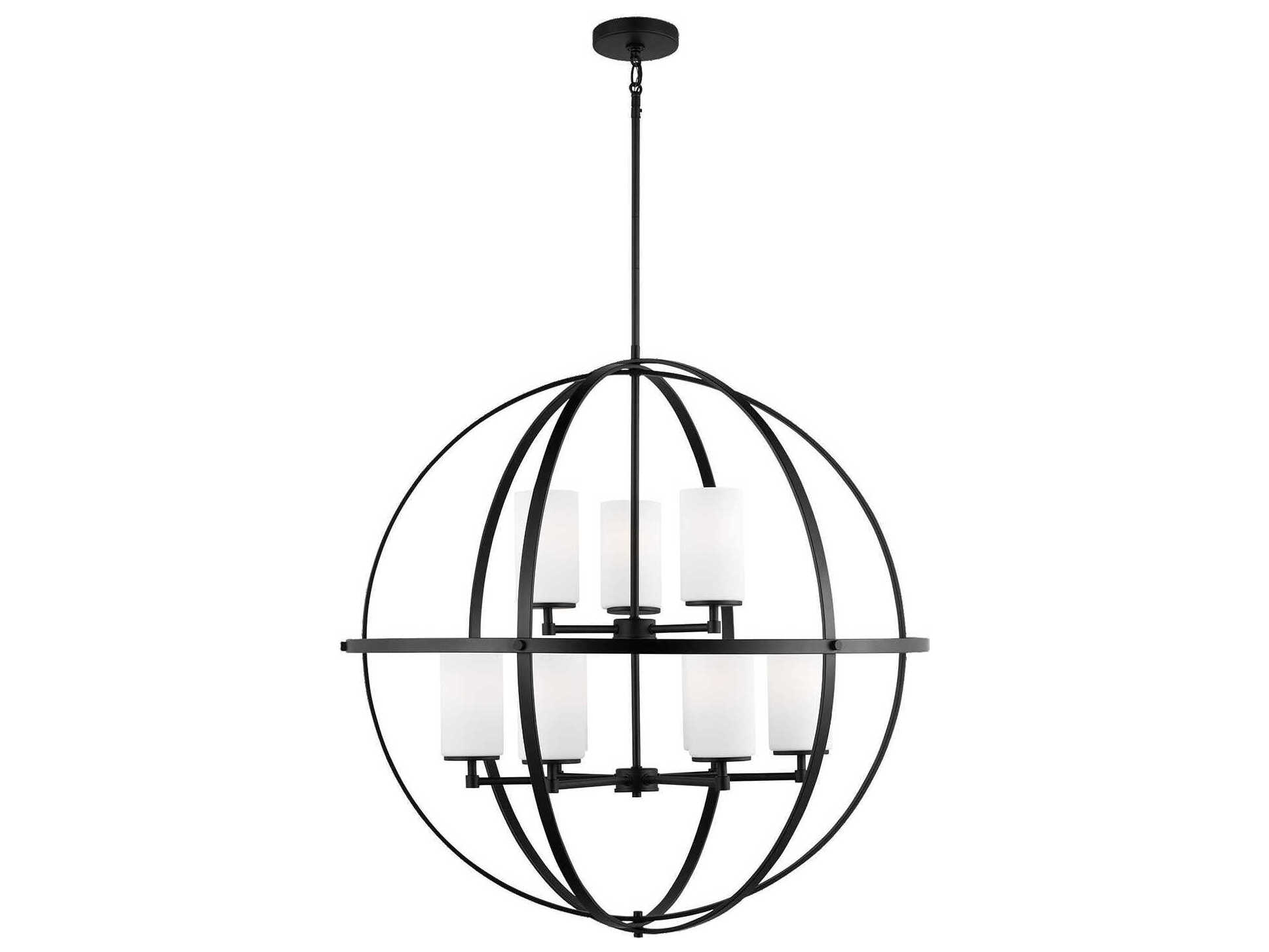 Generation Lighting Alturas 9-Light Midnight Black Glass Globe Chandelier