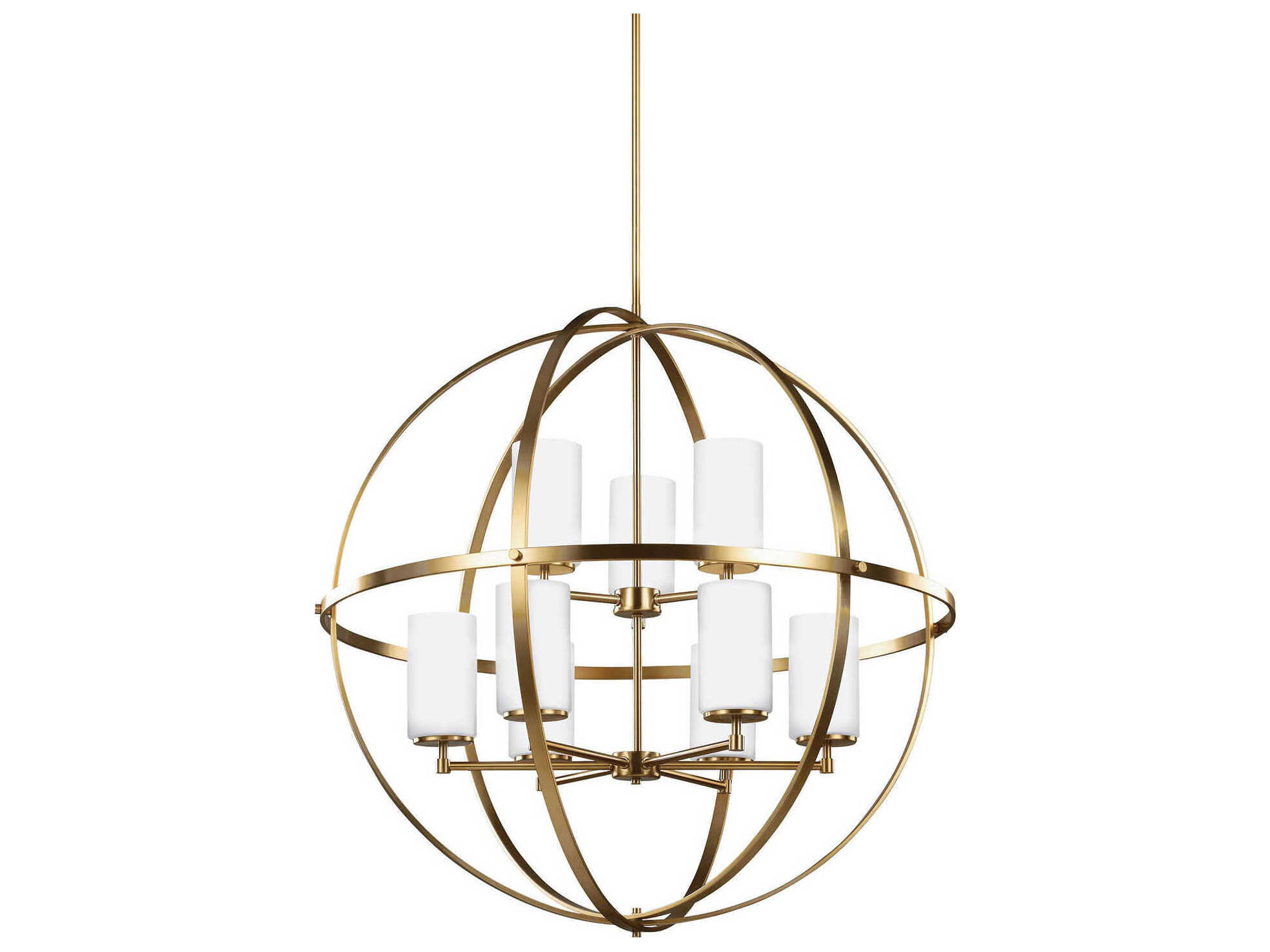 Generation Lighting Alturas 9-Light Satin Brass Glass Globe Chandelier