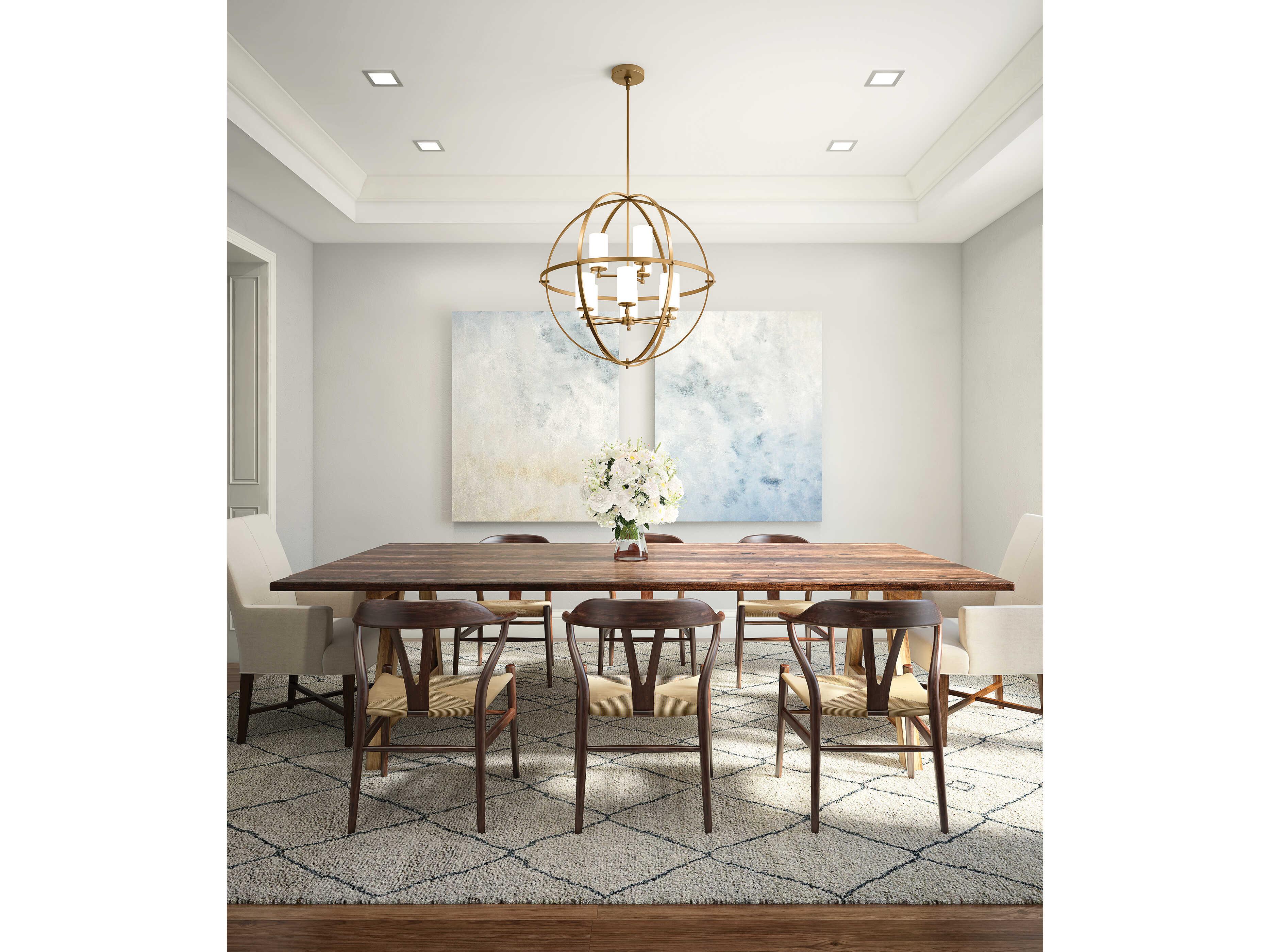 Generation Lighting Alturas 9-Light Satin Brass Glass Globe Chandelier