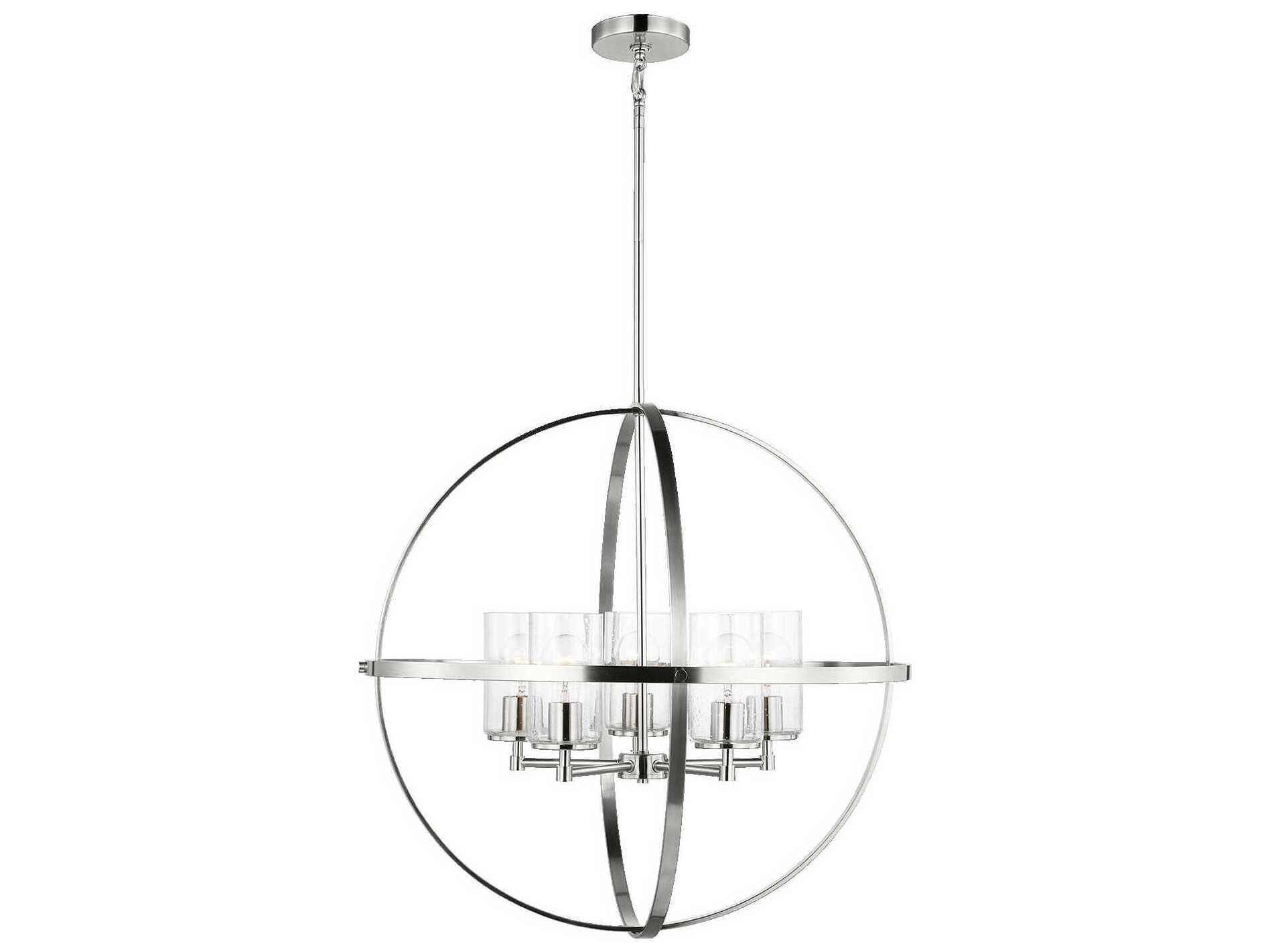 Generation Lighting Alturas 5-Light Brushed Nickel Glass Globe Chandelier
