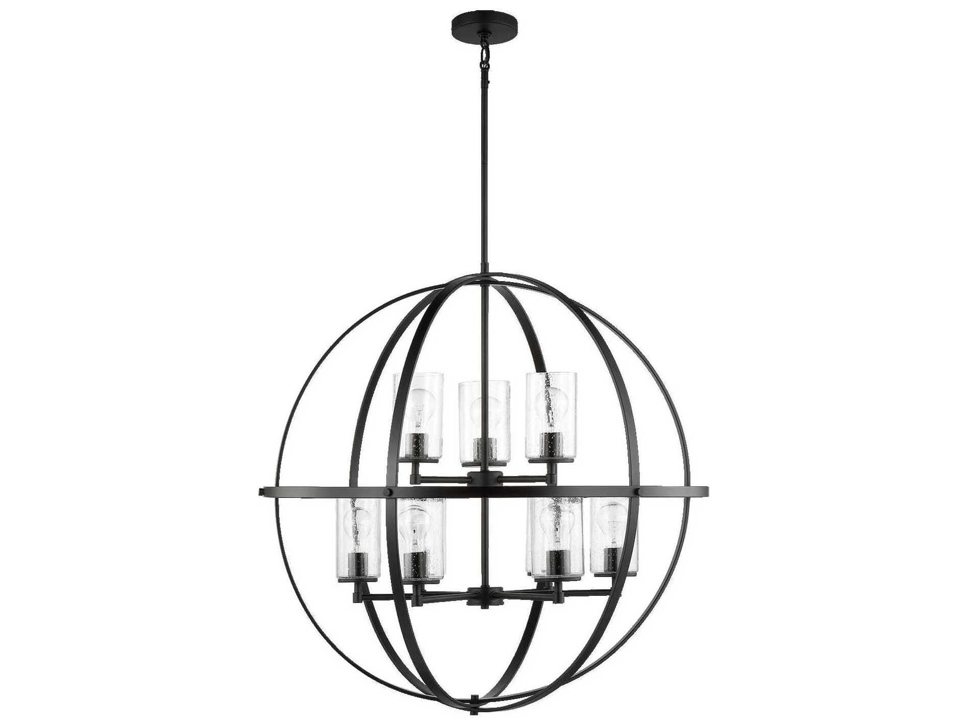 Generation Lighting Alturas 9-Light Midnight Black Glass Globe Chandelier