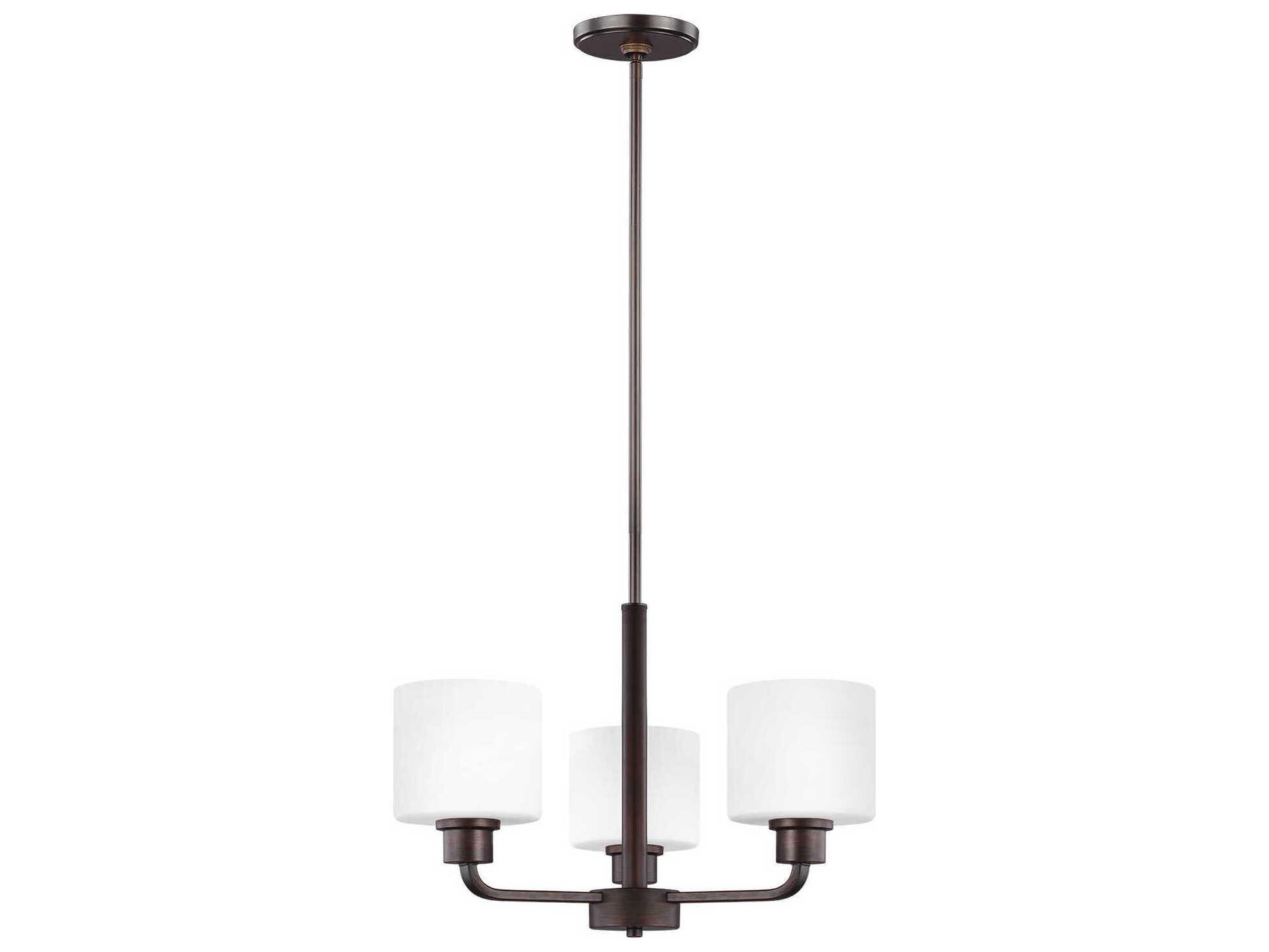 Generation Lighting Canfield 3-Light Bronze Glass Drum Chandelier
