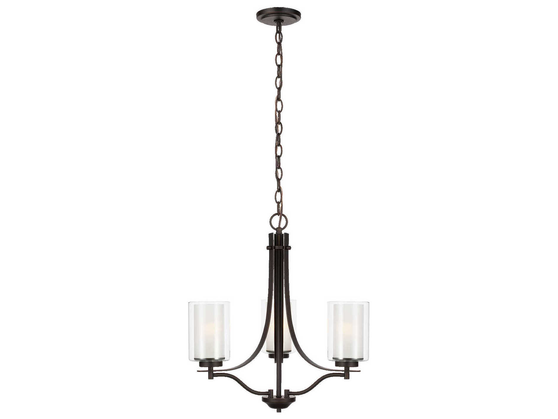 Generation Lighting Elmwood Park 3-Light Bronze Glass Cylinder Chandelier