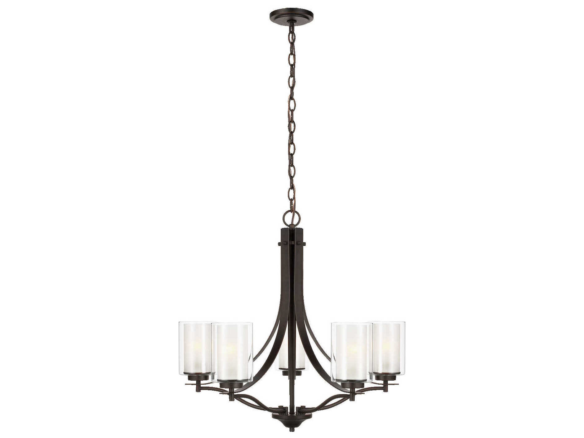 Generation Lighting Elmwood Park 5-Light Bronze Glass Cylinder Chandelier