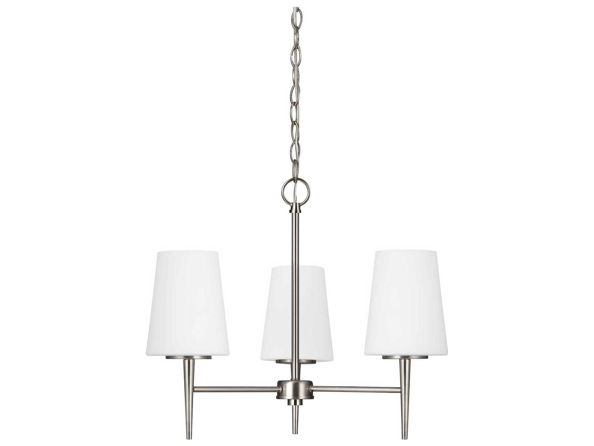 Generation Lighting Driscoll 3-Light Brushed Nickel Glass Chandelier