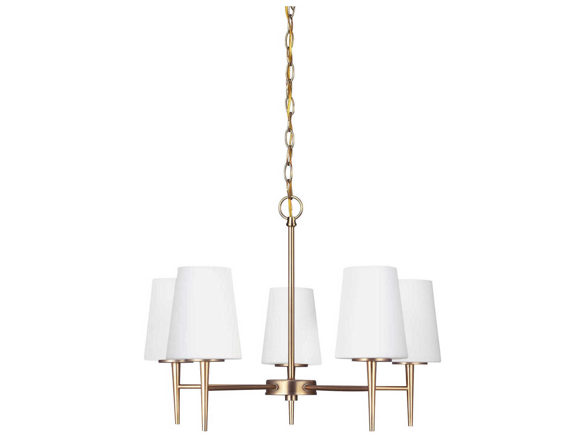 Generation Lighting Driscoll 5-Light Satin Brass Glass Chandelier