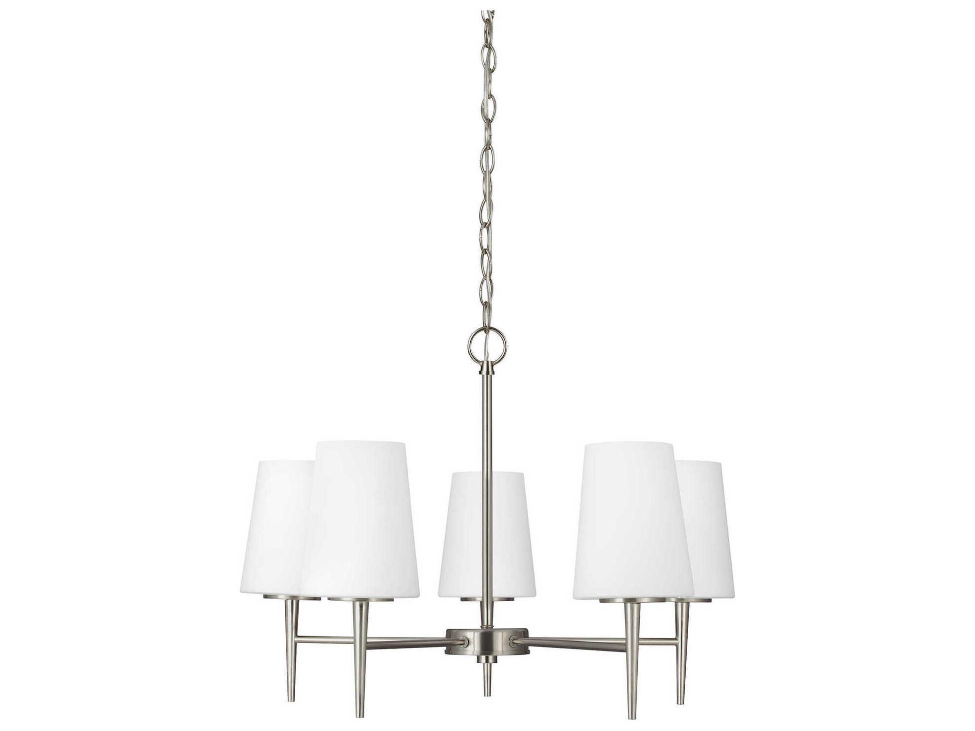 Generation Lighting Driscoll 5-Light Brushed Nickel Glass Chandelier