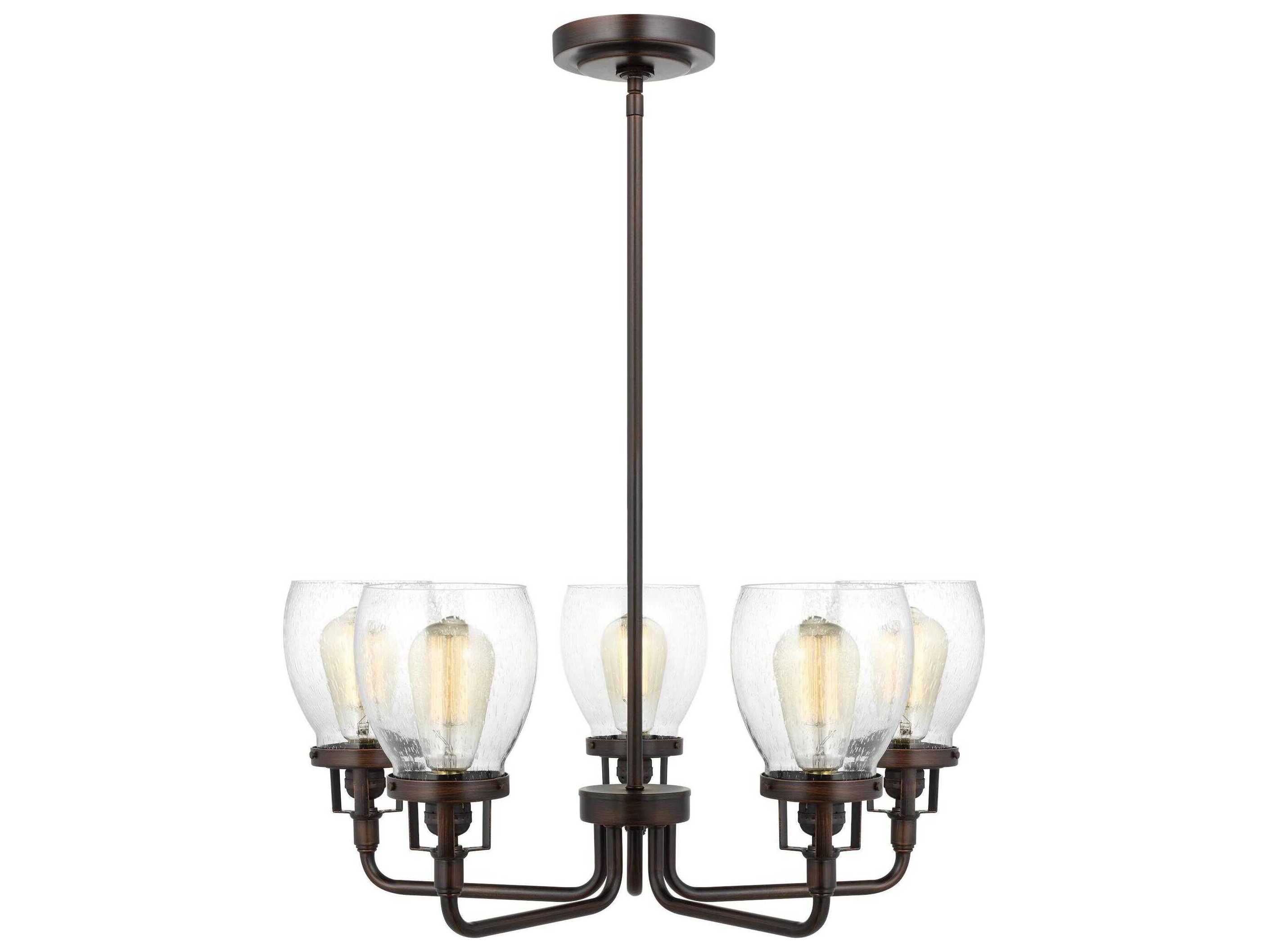Generation Lighting Belton 5-Light Bronze Glass Bell Chandelier