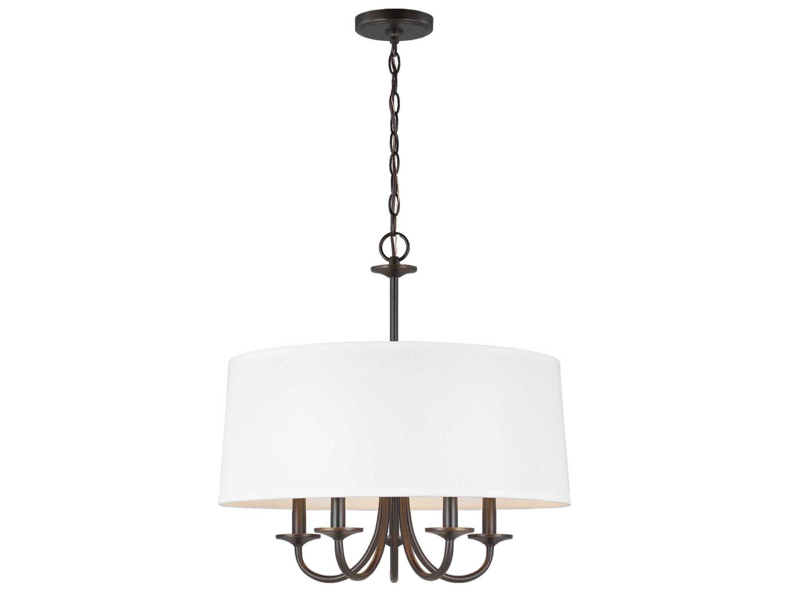 Generation Lighting Seville 5-Light Bronze Glass LED Candelabra Drum Chandelier