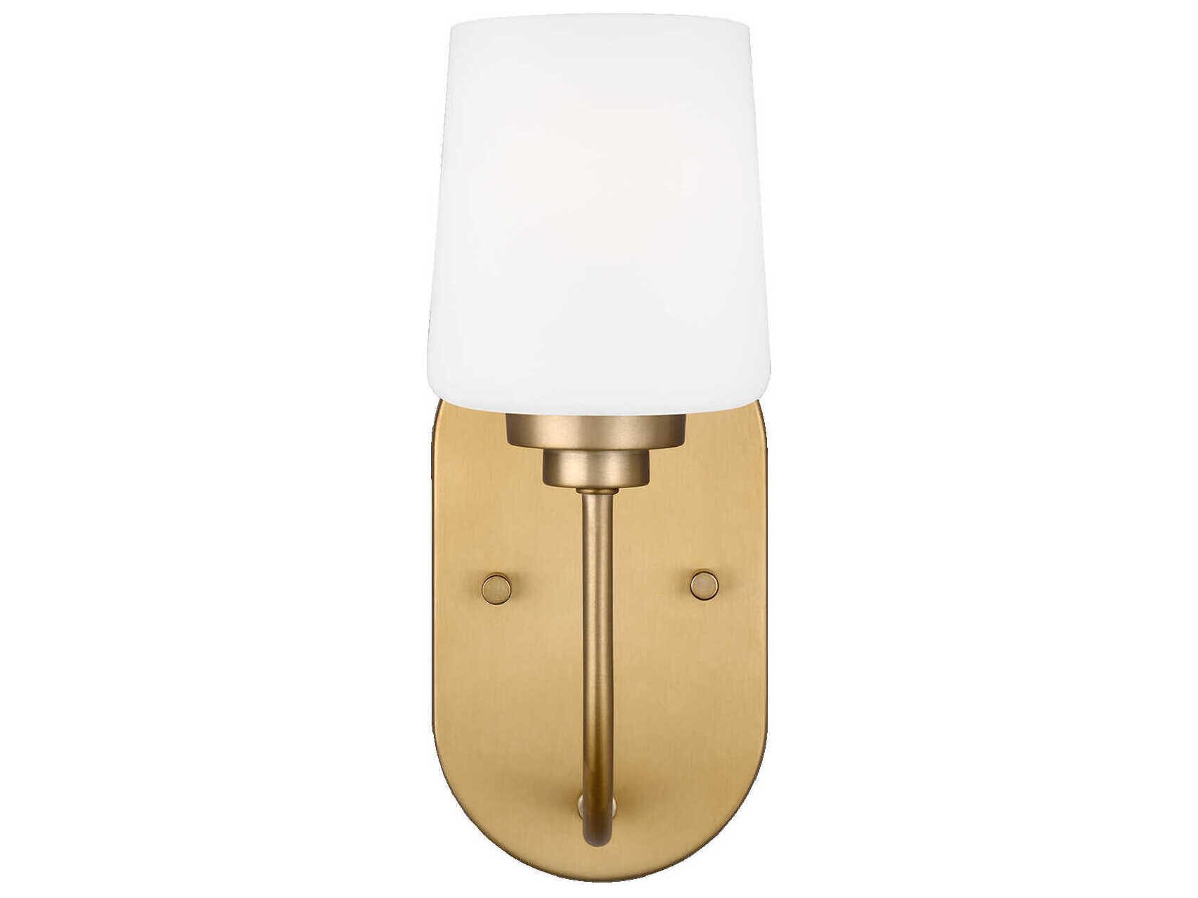 Generation Lighting Windom 1-Light Satin Brass Glass Wall Sconce