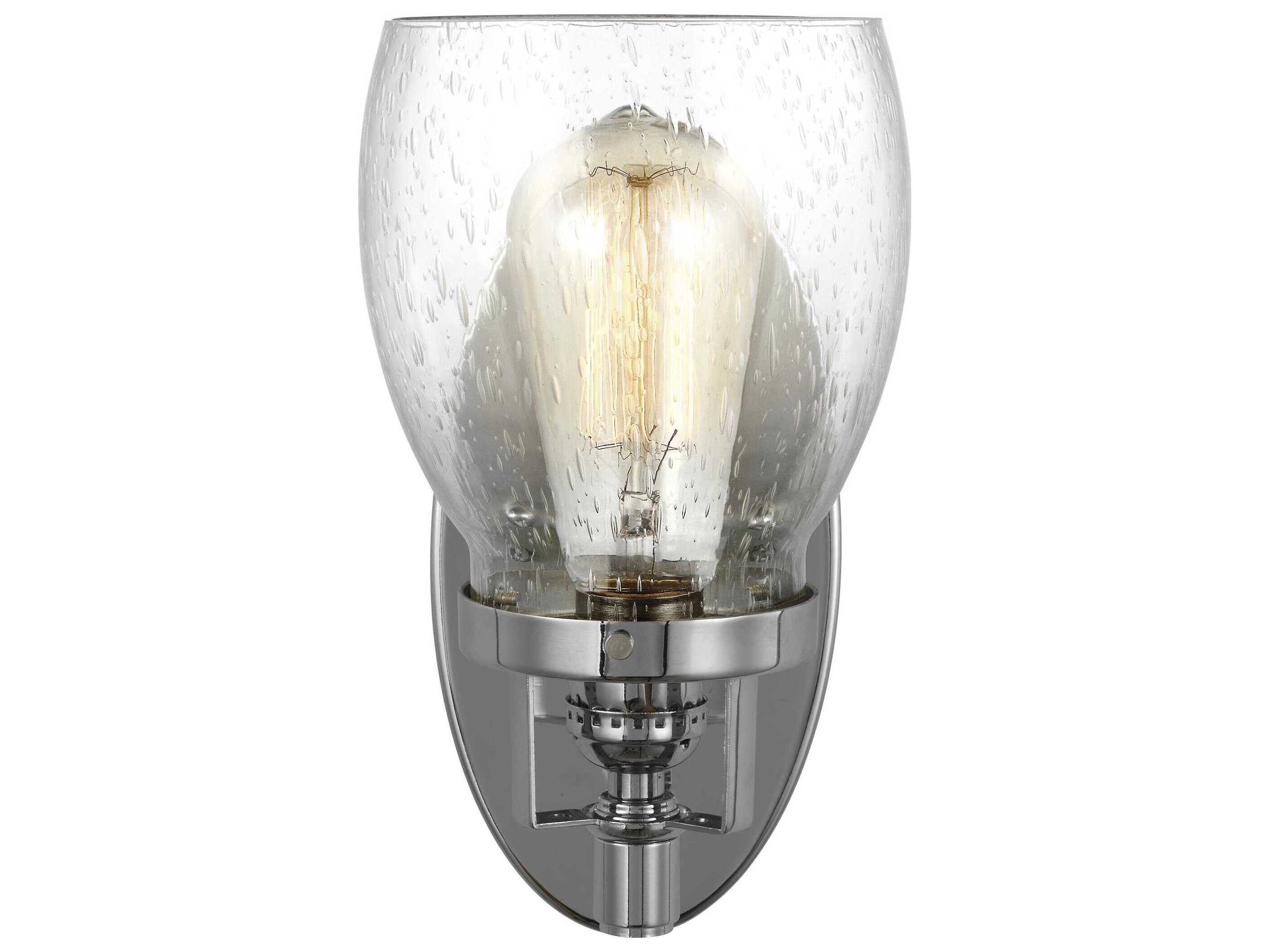 Generation Lighting Belton 1-Light Chrome Glass Wall Sconce