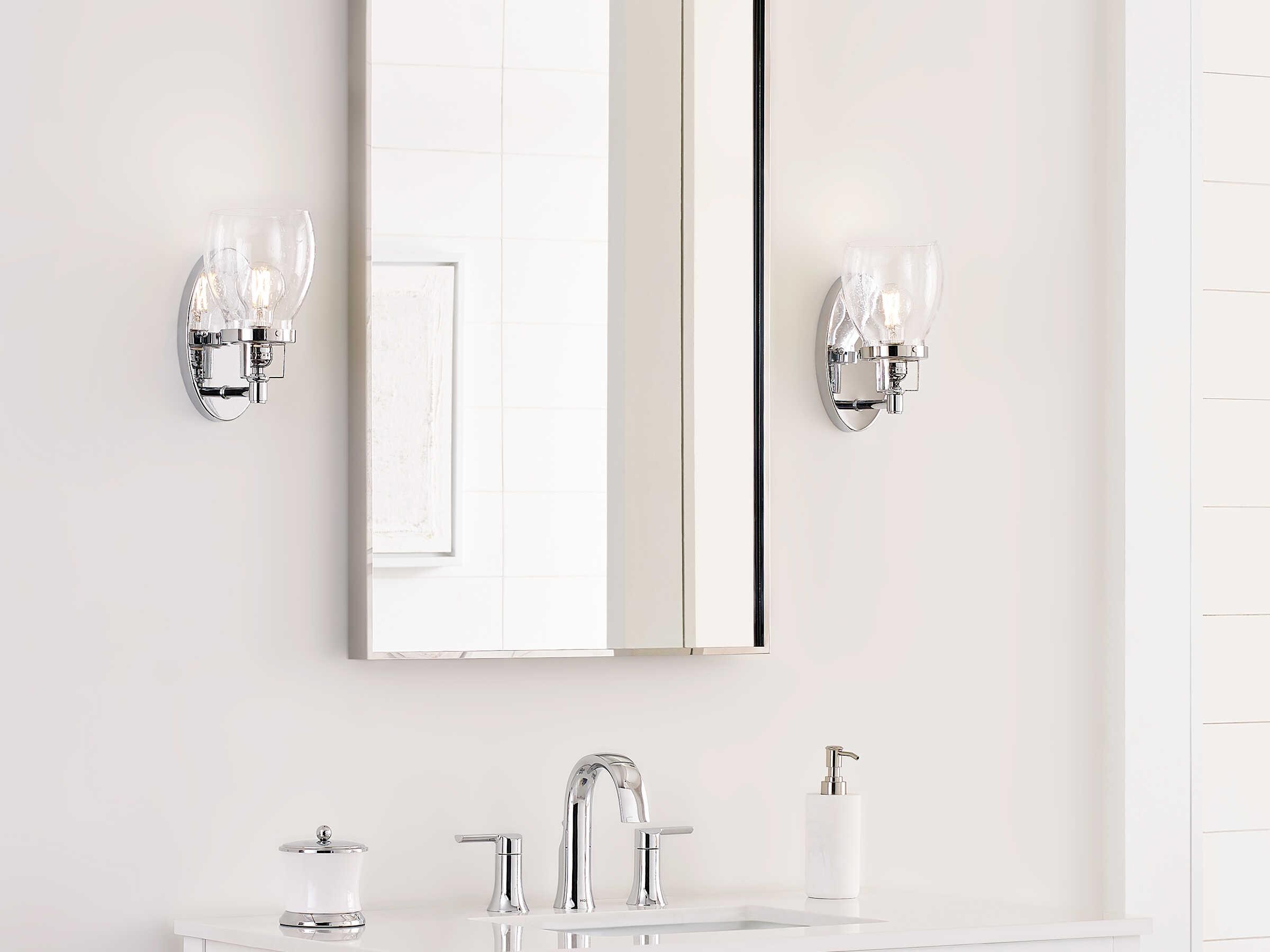 Generation Lighting Belton 1-Light Chrome Glass Wall Sconce