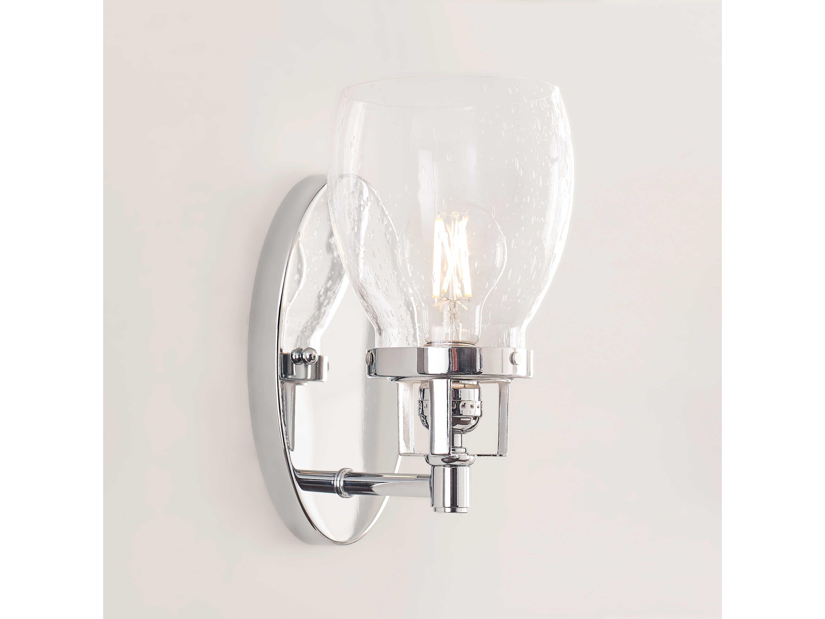 Generation Lighting Belton 1-Light Chrome Glass Wall Sconce